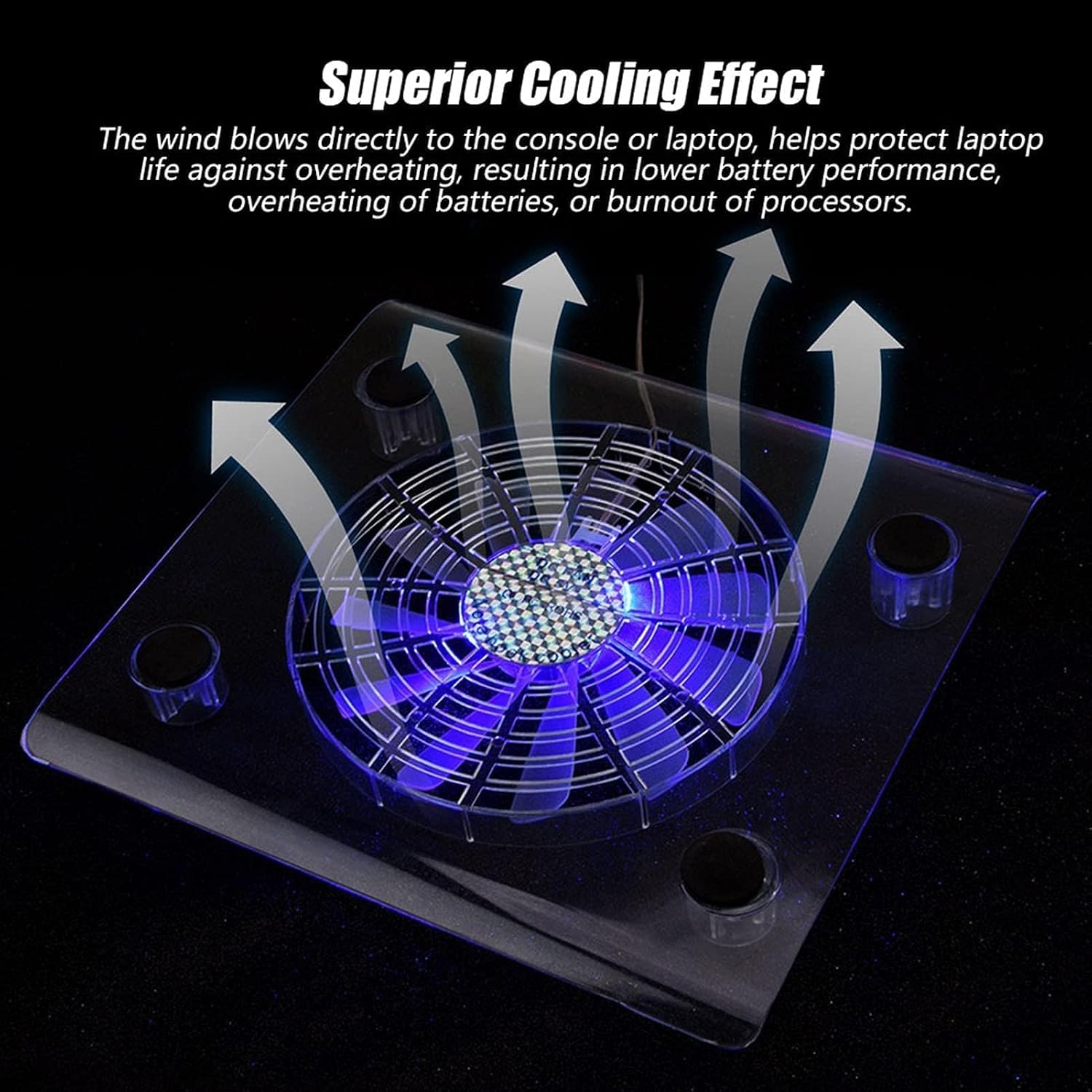 Laptop Cooling Pad, Laptop Cooling Stand Ultra Quiet USB Laptop Cooling Tray Notebook Cooler Cooling Pad Stand Chill Mat with LED RGB Lights