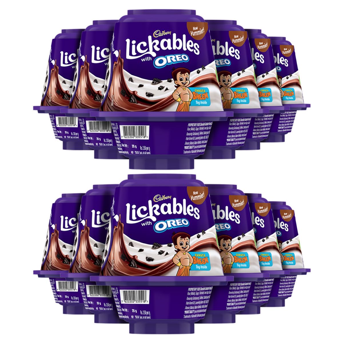 Cadbury Dairy Milk Lickables Chocolate with Oreo Chunks, 20 g (Pack of 12)