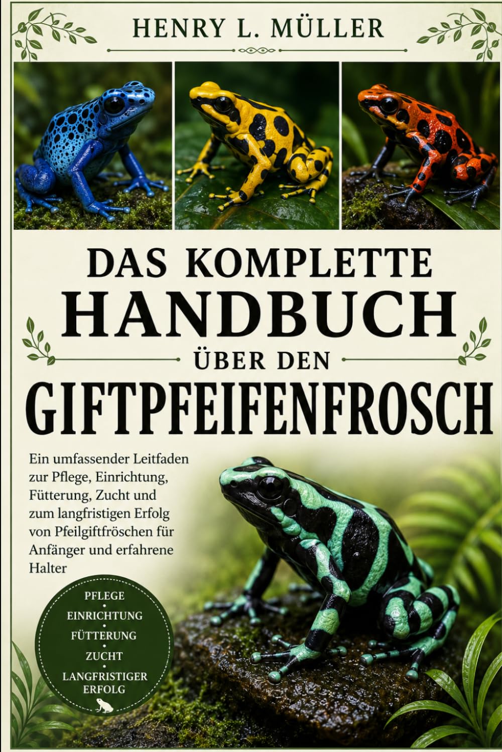 DAS KOMPLETTE HANDBUCH ÜBER DEN GIFTPFEIFENFROSCH: Ein umfassender Leitfaden zur Pflege, Einrichtung, Fütterung, Zucht und zum langfristigen Erfolg ... für Anfänger und erfahrene Halter