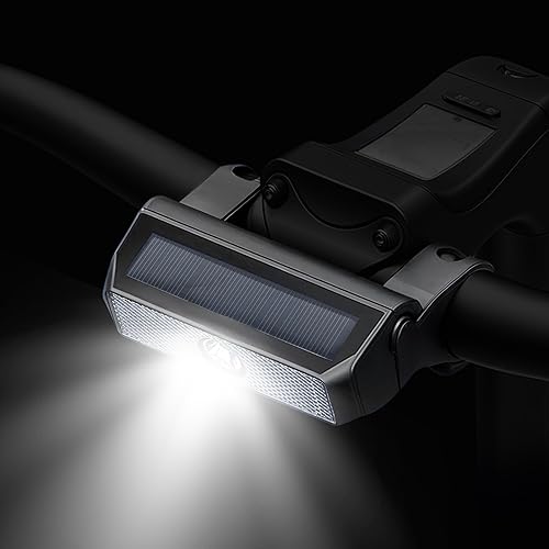 Faro de bicicleta, luces solares para bicicleta, luz delantera de bicicleta inteligente, LED intermitente para bicicleta, lámpara de advertencia de
