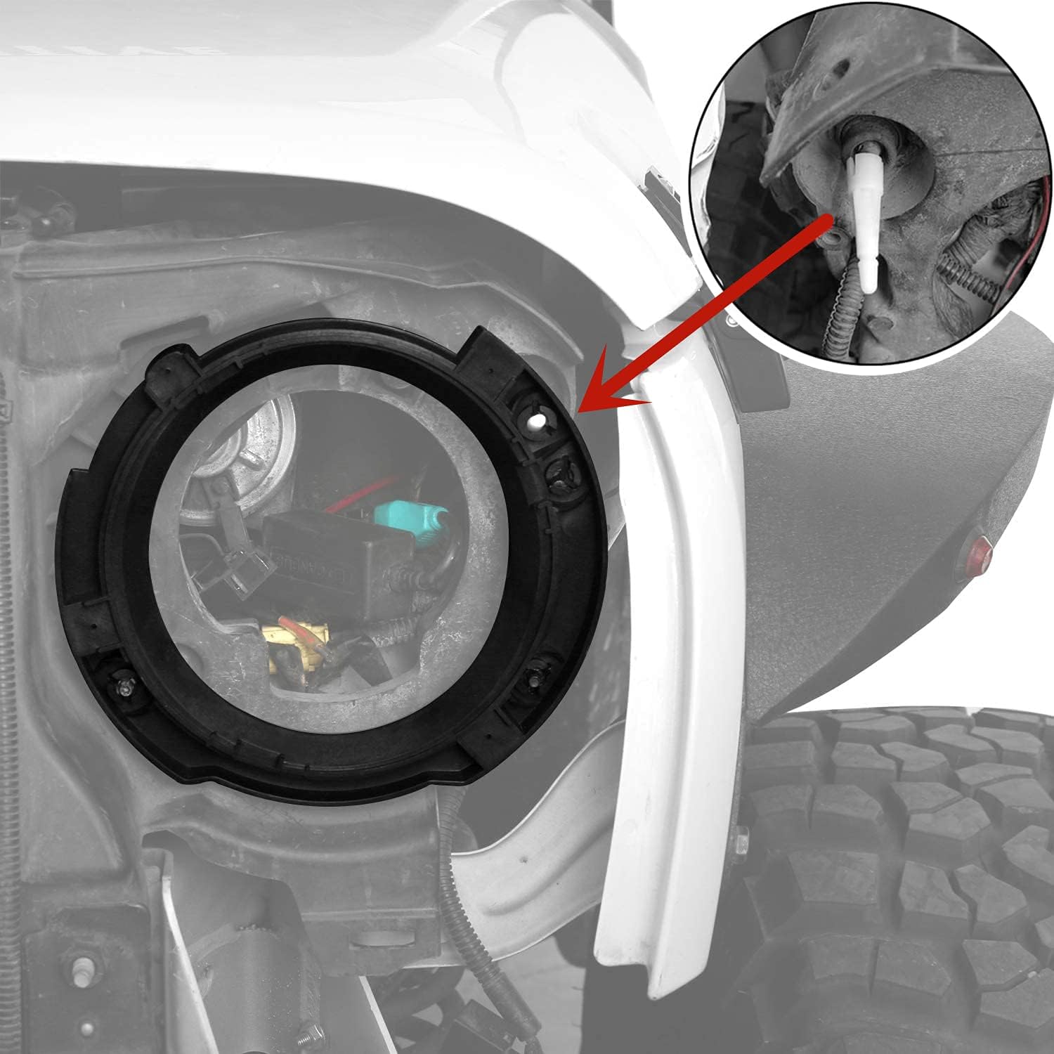 POETRYXIAO 7 inch Headlight Mounting Bracket Ring Set for 2007-2018 Jeep Wrangler JK