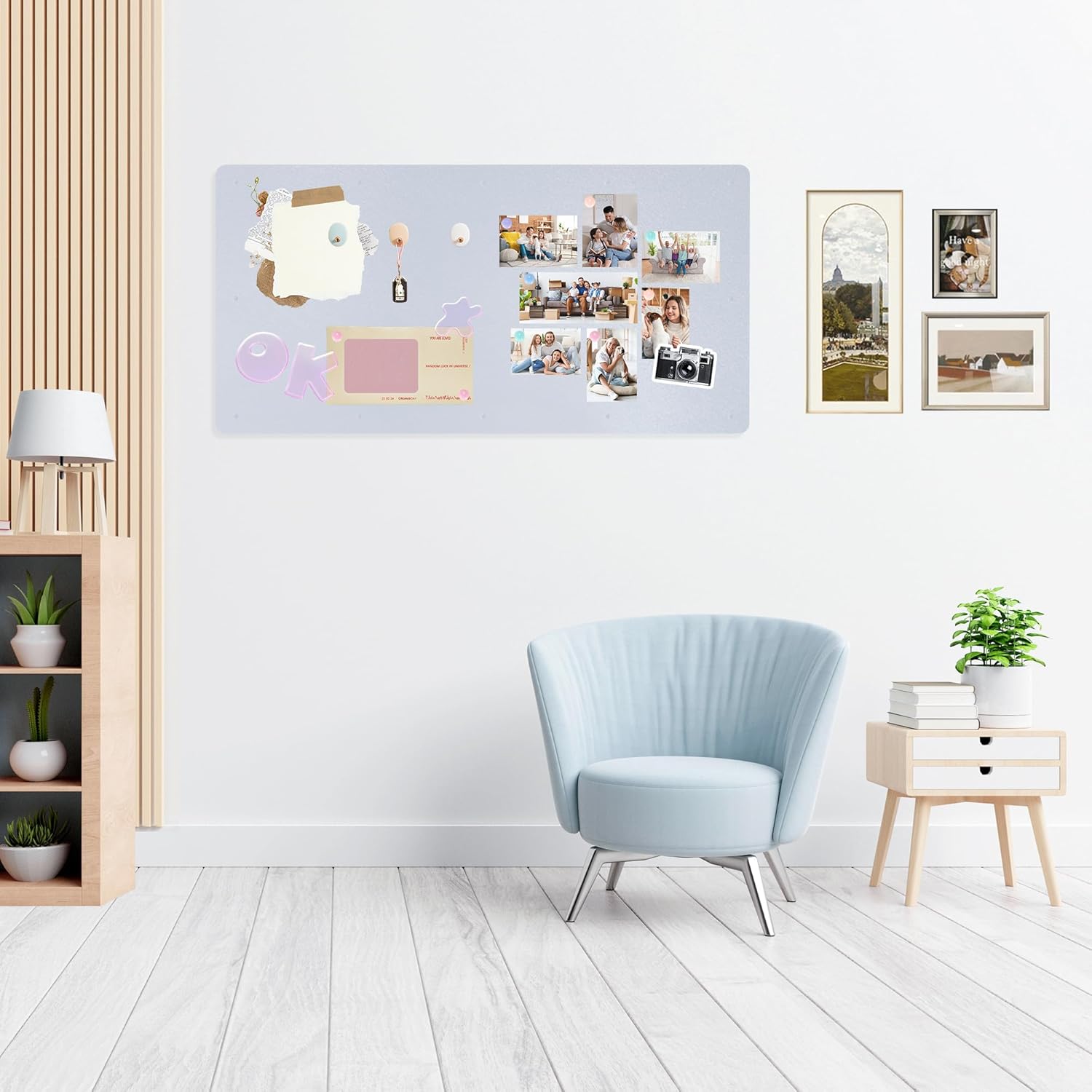 GOORY Magnetic Wall Board - 24" x 72" - Memo & Vision Bulletin Board for Home, Office and Classroom - Pre-drilled Mounting Screws Large Frameless Magnet White Wall Board
