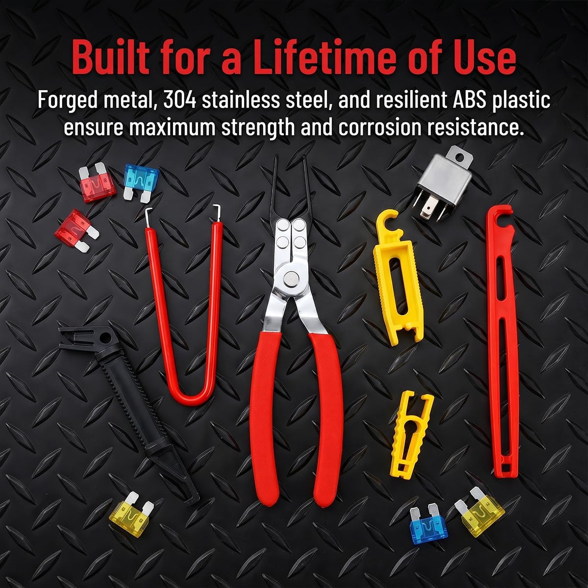6PCS Car Relay Puller Plier & Fuse Removal Tool, Non-Slip, Metal