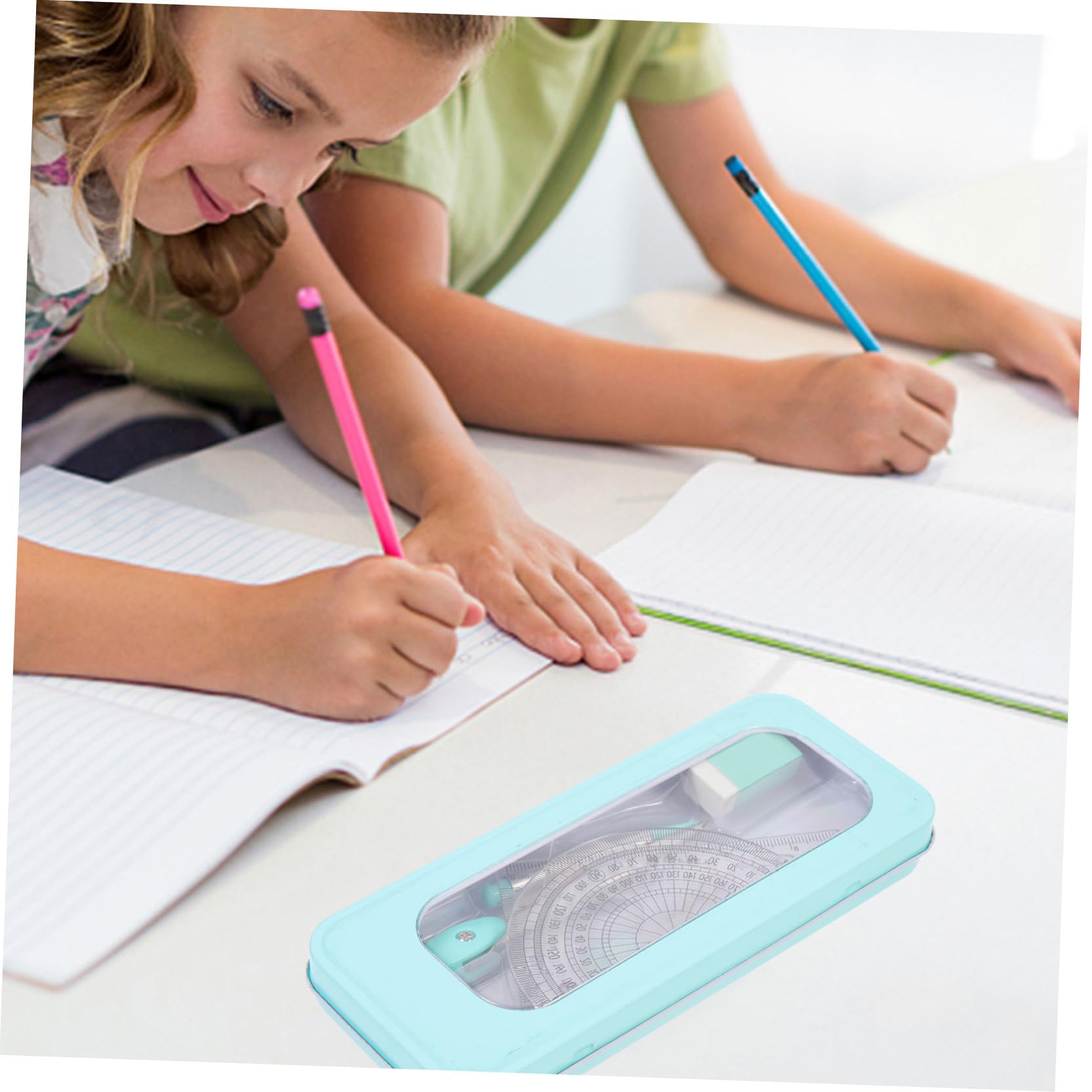 5sets Strumenti Per Disegno Geometrico Compasso e Righello Professionale Per Matematica Kit Pratico Per Scuola Media e Attività Scolastiche Scatola Finestra