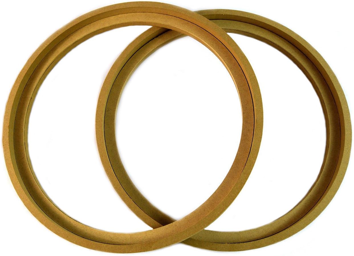 Pipeman's Installation Solution 1 Pair 12" MDF Wood Speaker Subwoofer Mounting Spacer Rings Recessed with Bezel