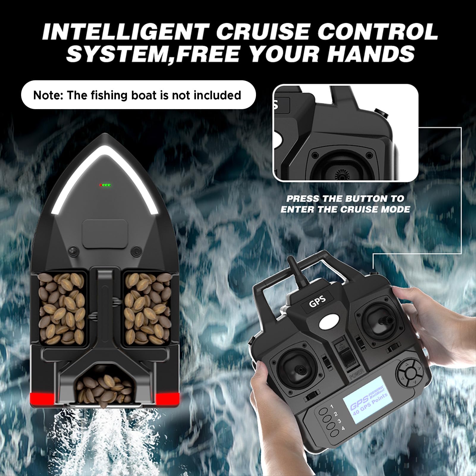 Mando a distancia para barco de cebo de pesca GPS V020