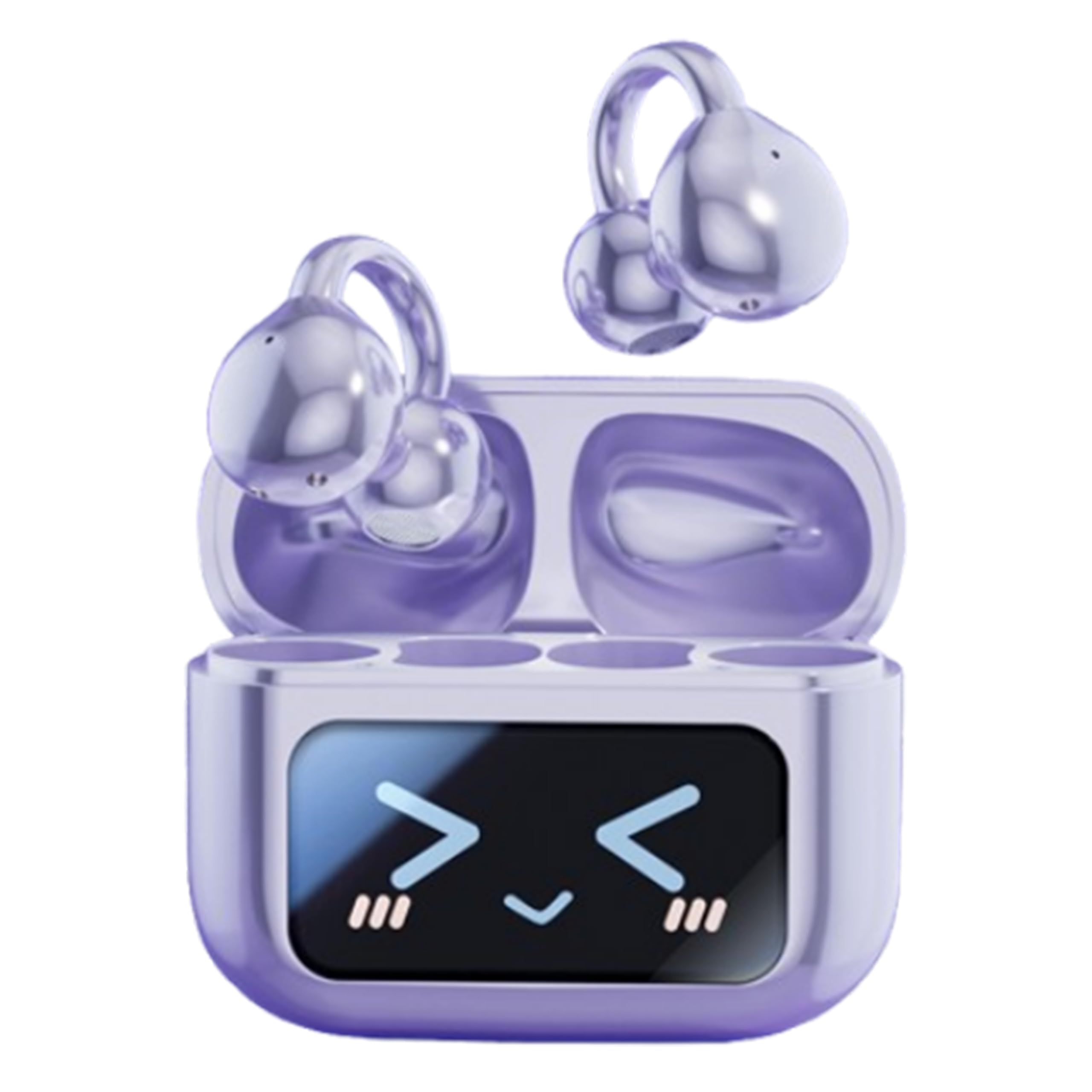 MAcnas Open Ear Clip Headphones Wireless Earbuds Bluetooth 5.4 Sports Earphones with Wireless LED Touch Screen Waterproof in Ear Earphones for Pad