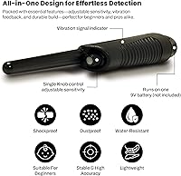 Vista 4 de Bounty Hunter Pinpointer para la detección de metales con señal de audio y vibración – Herramienta de precisión manual para una ubicación precisa
