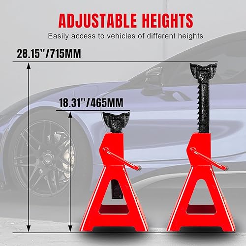 Miniatura 18 de Torin T42002A - Soportes de doble bloqueo (2 toneladas, 1 par), doble cerrojo