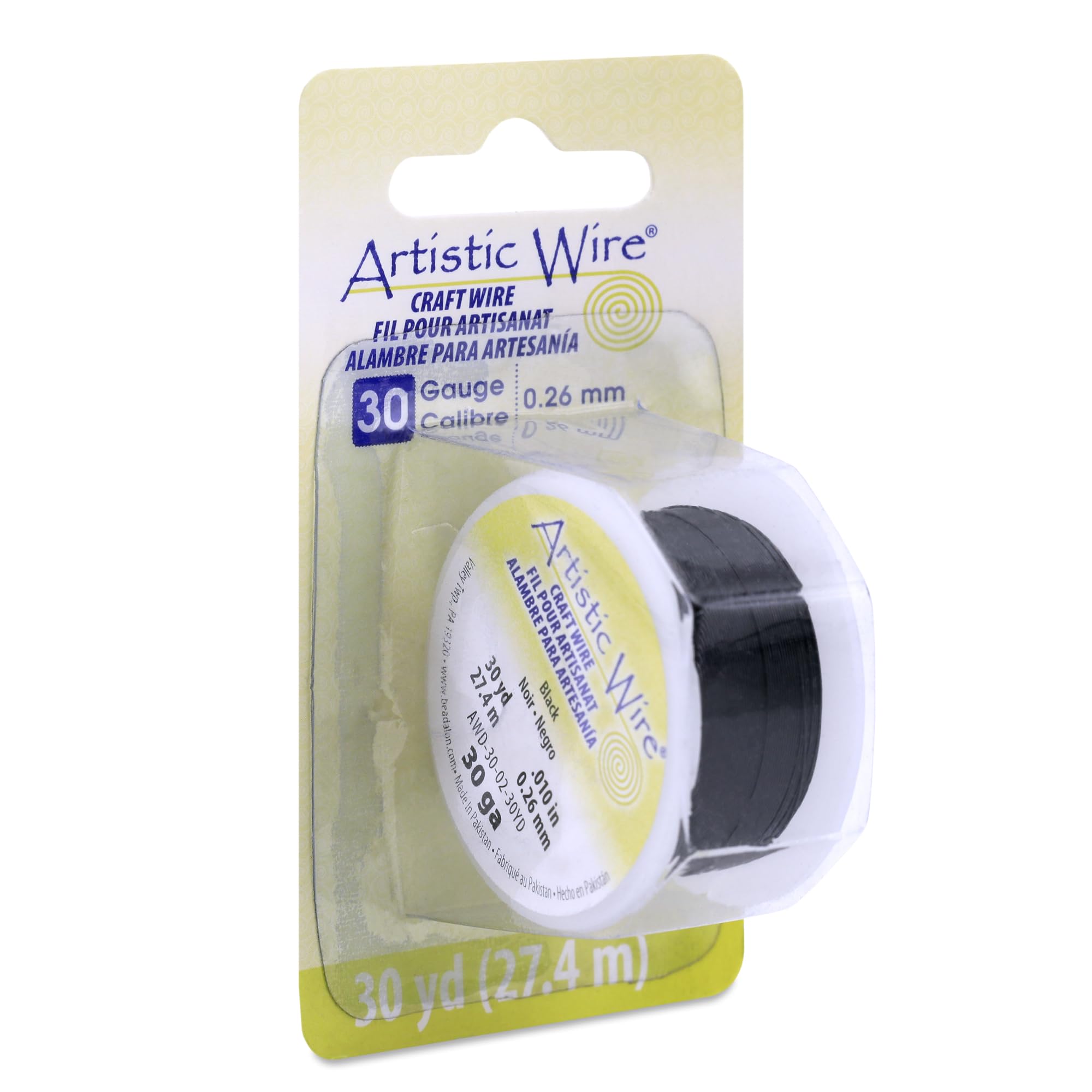 Artistic Wire, 30 Gauge Tarnish Resistant Colored Copper Craft Wire, Black, 30 yd