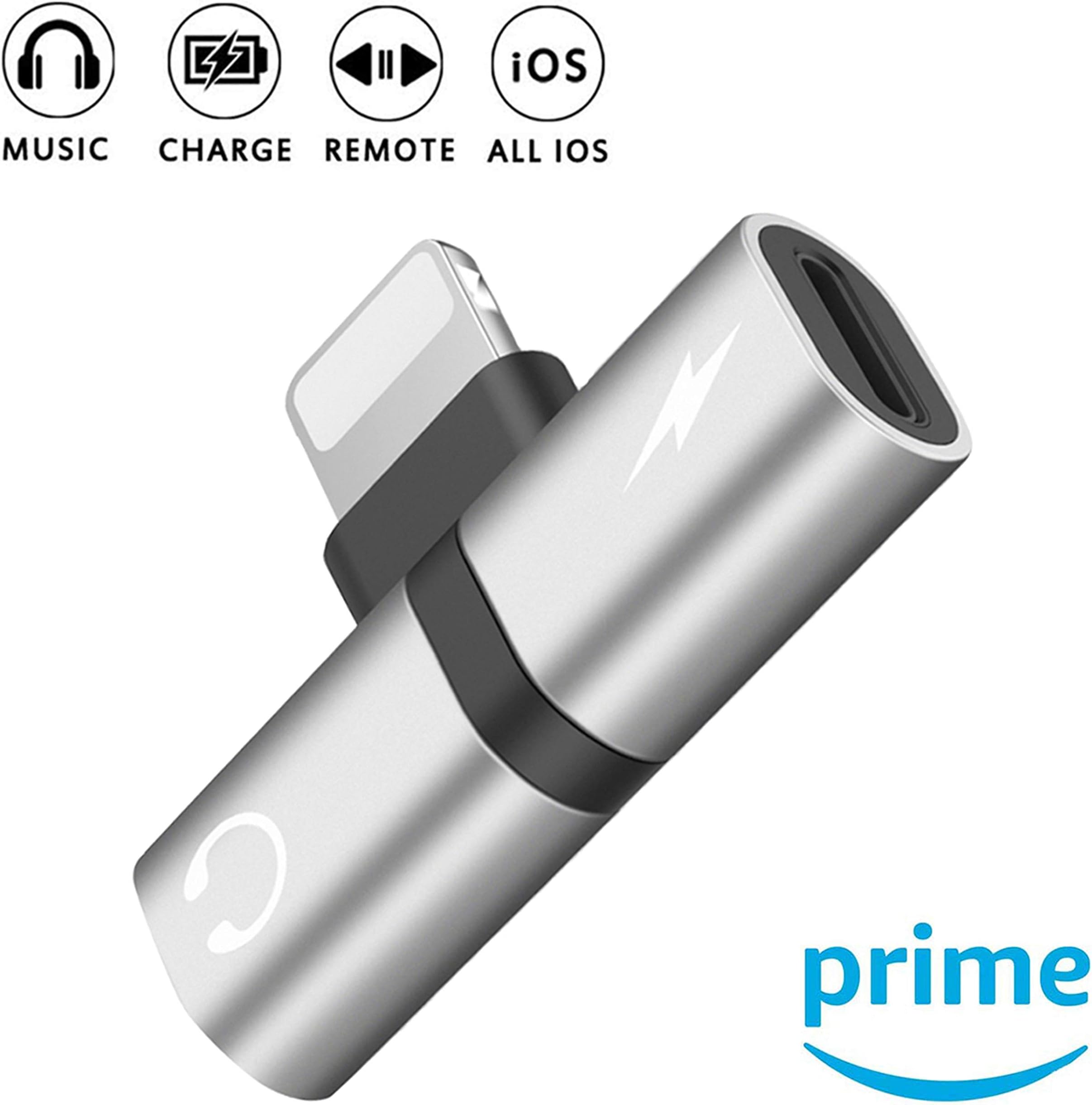 Headphone Adapter for iPhone X/XS/XS max/XR/8/8 Plus/7/7 Plus Jack Earphone Adapter Splitter Connector Headset Dongle Convertor,2 in 1 Accessories,for iPhone 11 Adapter,Fast Car Adapter