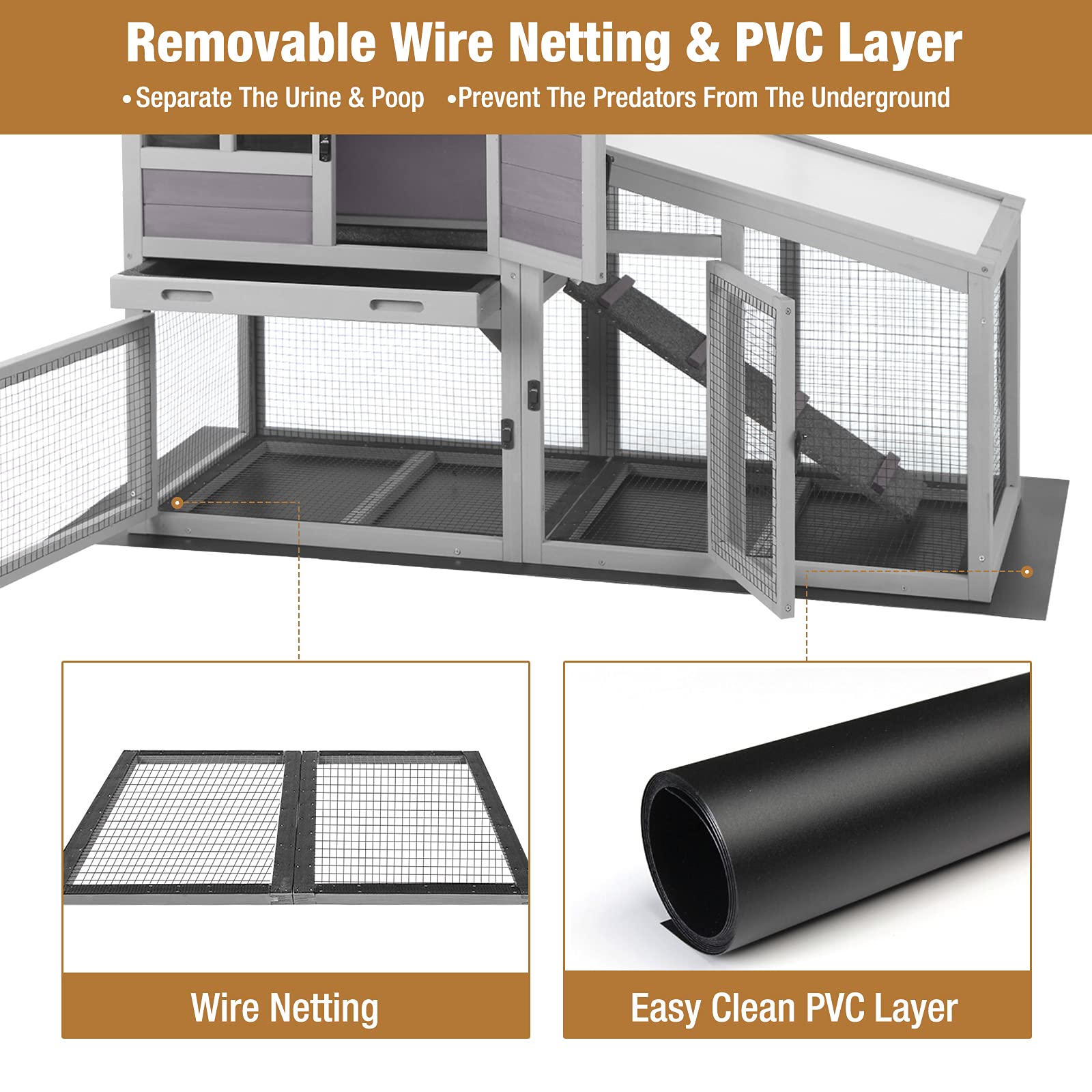 Buy Rabbit Hutch for Outdoor Indoor Use Bunny Cage with PVC Layer and