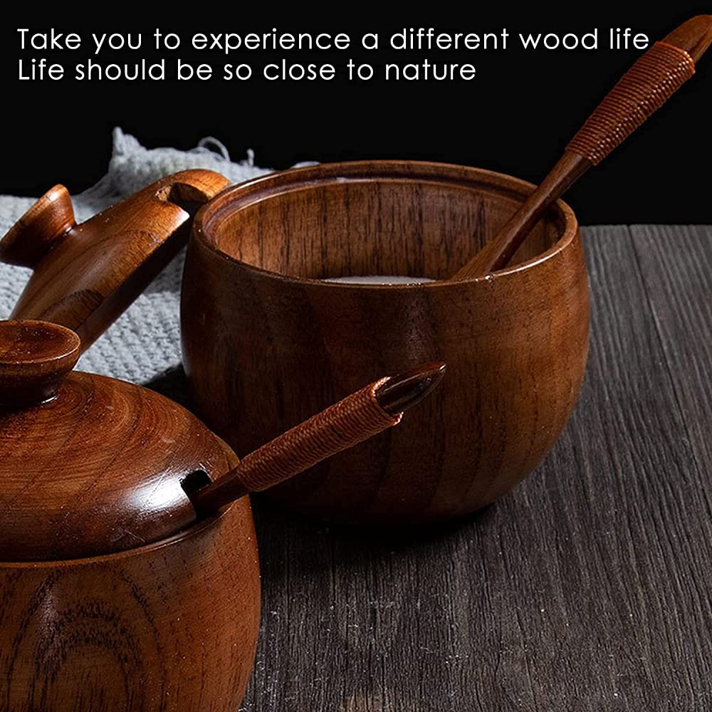 2 ENSEMBLES DE Pots 'assaisonnement Boîte à Sel En Bois De Jujube Pot