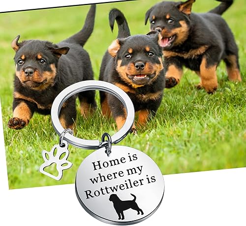 Miniatura 7 de Rottweiler Gift Home Is Where My Rottweiler Is Keychain Rottweiler Dog Jewelry