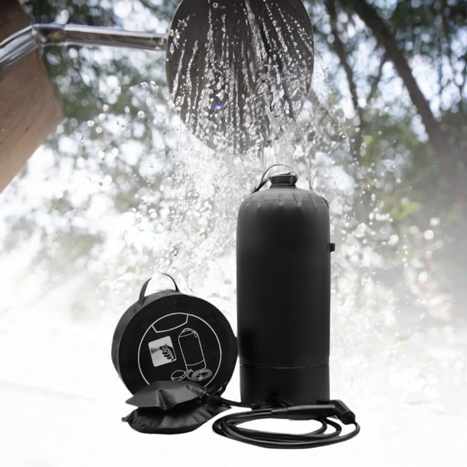 kowaku Camping Shower Bag Camp Shower with Storage Portable Compact with Foot Pump 11L for Trip Swimming Garden Washing Car Hunting