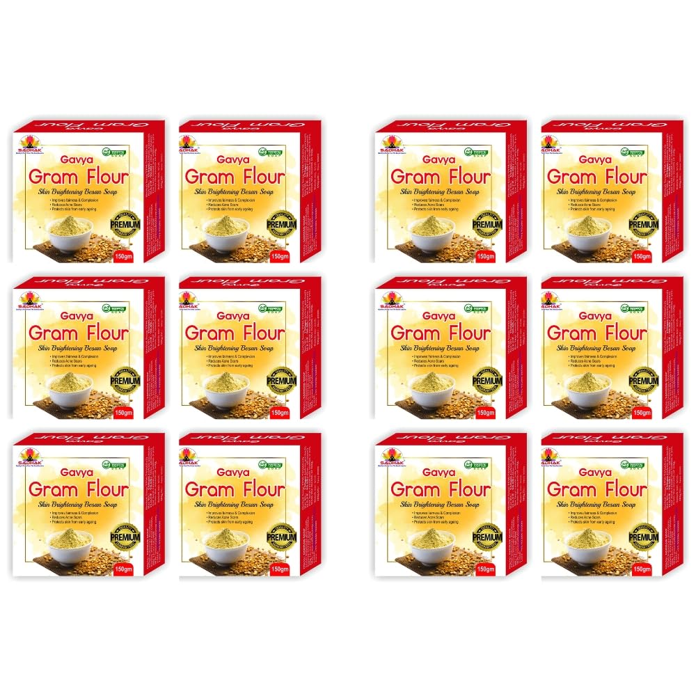 Sadhak Gram Flour Skin Brightning Besan Soap (Pack of 3)