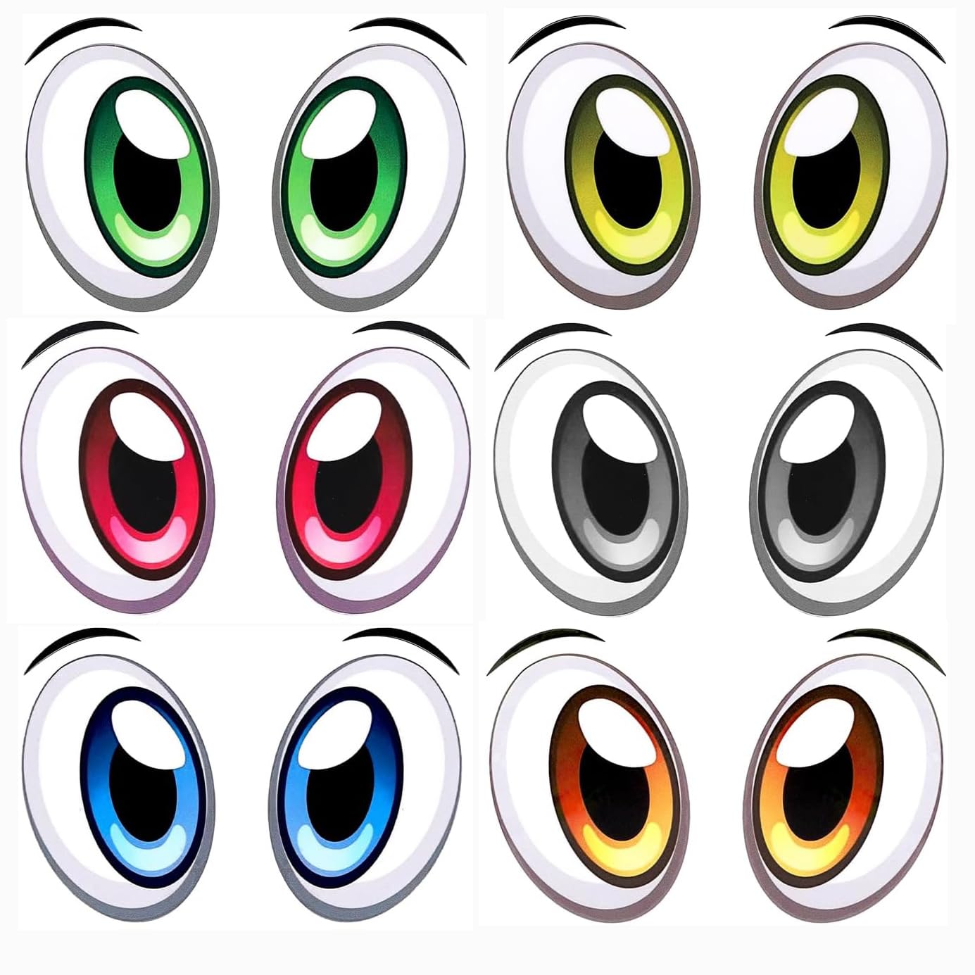 3 Pairs PVC Weatherproof Eye Stickers,Large Adhesive Googly Eyes DecalsοΌfor Car,Robot Vacuum Cleaner,Mower Household Appliances Funny,Creative DIY Decoration