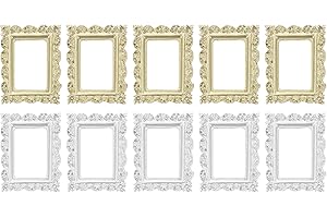 NUOBESTY 10-Piece Miniature Vintage Gold Resin Picture Frames