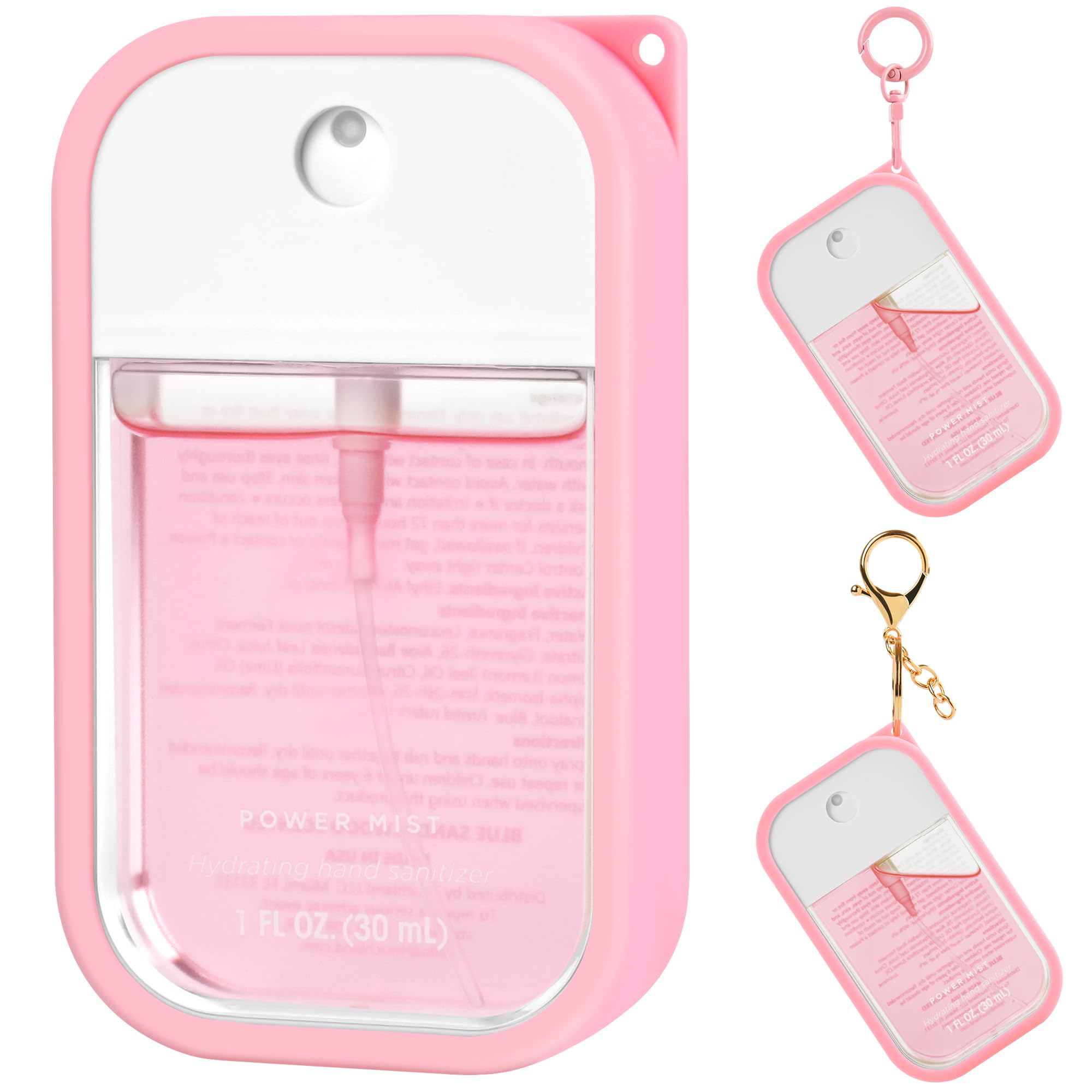 Yeoda Silicone Case Compatible with Touchland Hand Sanitizer Spray (Fit for 1 FL OZ/30 mL), Protective Case with Keychain