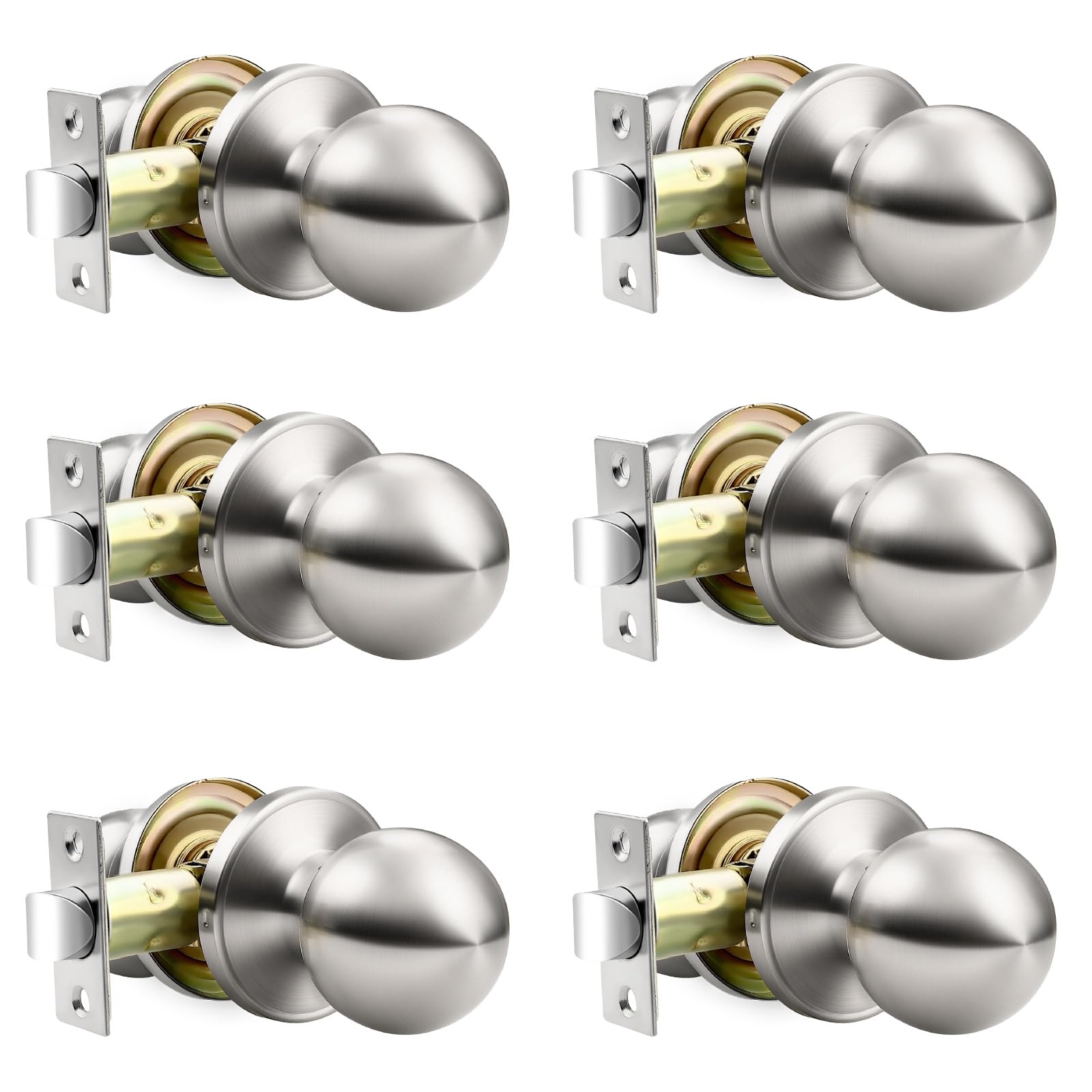 Black Interior Door Knobs - 10 Pack, Keyless Privacy -12