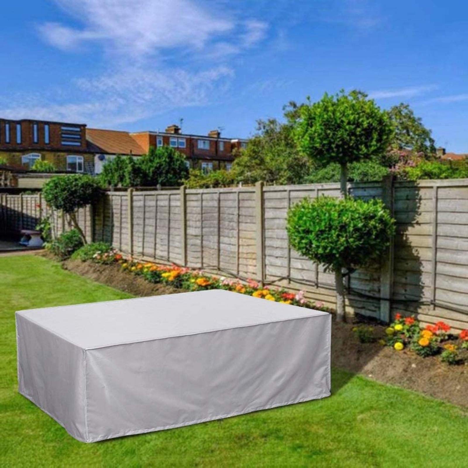 Housses de meubles de jardin imperméables 200 x 160 x 70 cm Anti UV Oxford Tissu résistant à la déchirure Rectangulaire pour meubles de jardin rotin ensemble de patio couleur