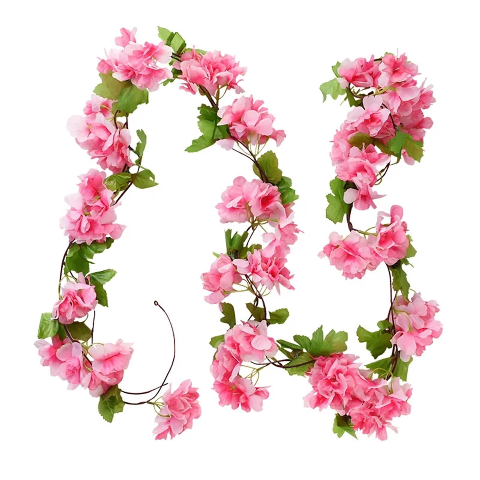 NDSJAIE Artificial Flower Vine 180cm Fake Ivy Wisteria Flowers Artificial Plant Vine Garland for Room Garden Decorations Wedding Arch Baby Shower Floral Decor For decoration(230cm G05)