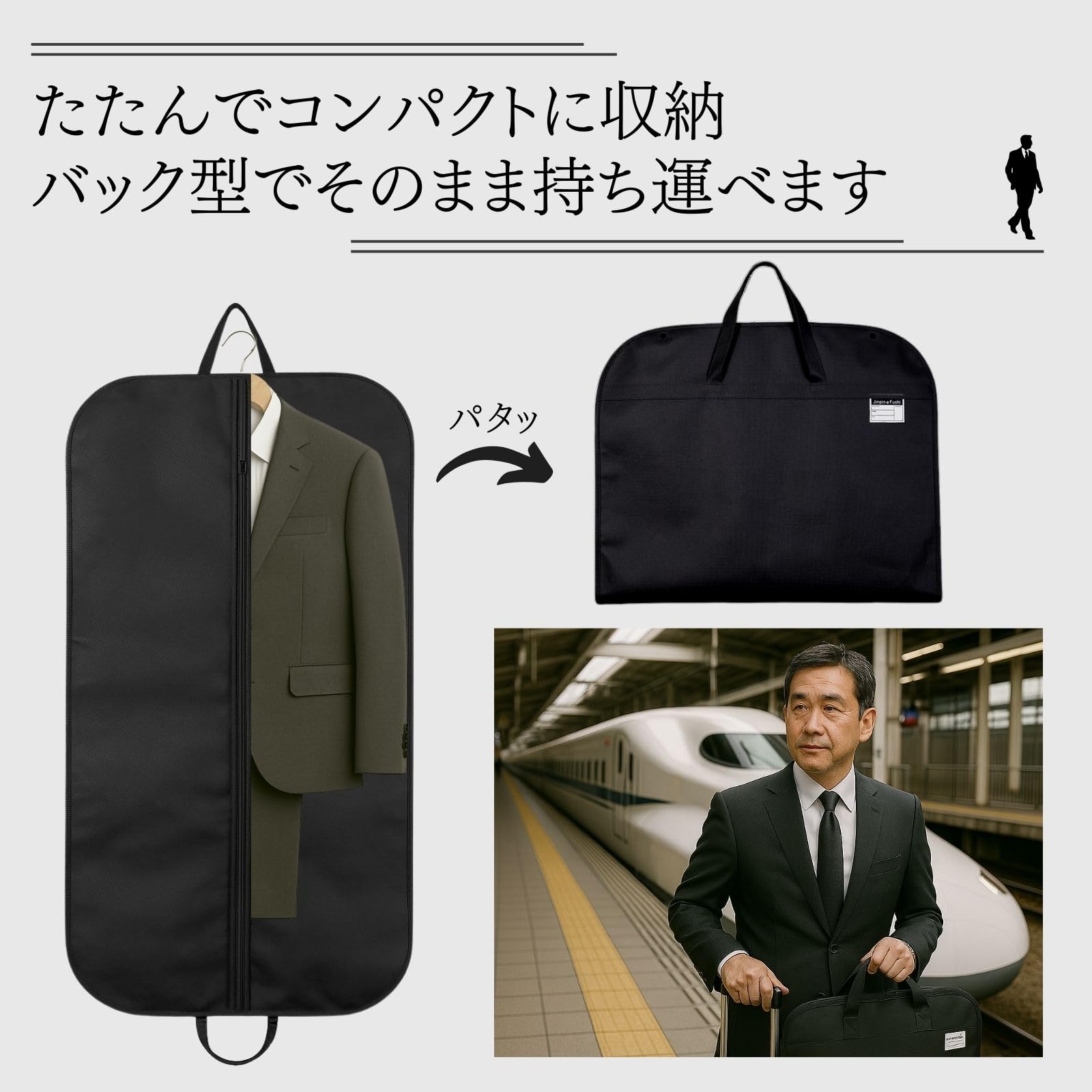 Amazon｜adzu スーツカバー 持ち運び ガーメントバッグ 衣類カバー