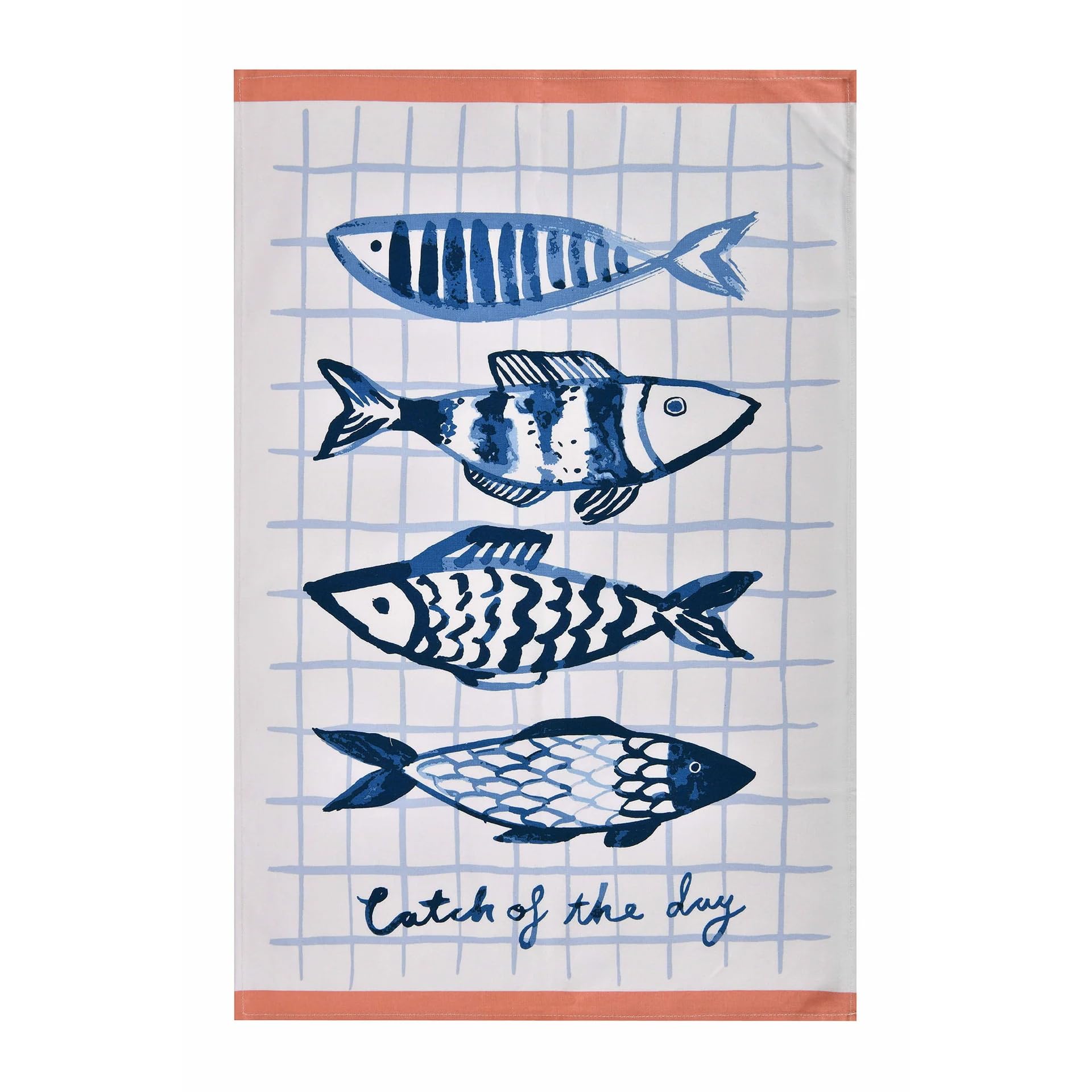 Orange Cotton Tea Towel - Ulster Weavers' Catch of the Day