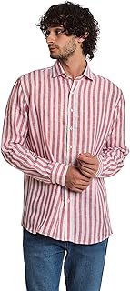 DALYDRESS Men Fancy Regular Fit Linen Shirt With Long Sleeves And Spread Collar DDMxx005412 Modern