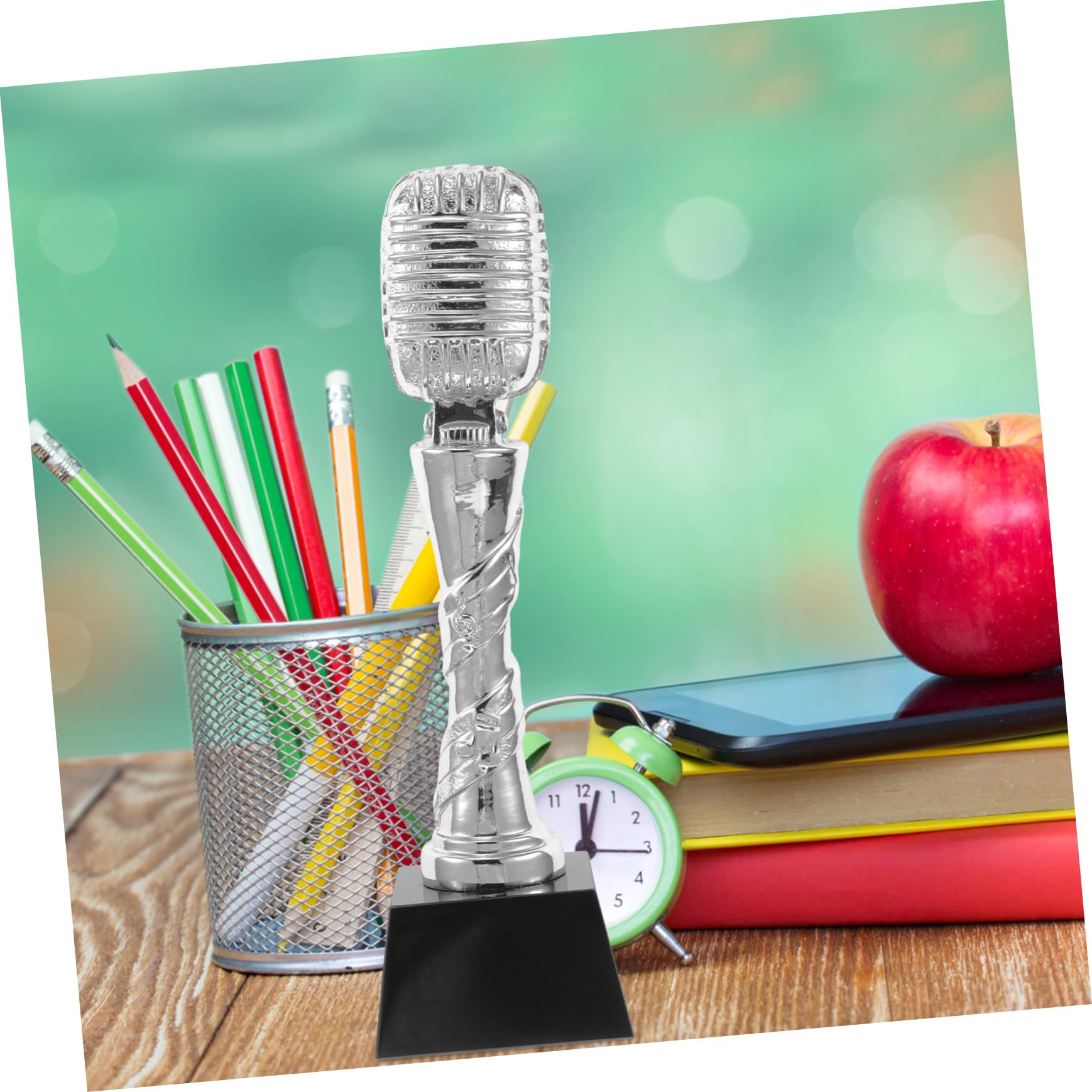KOMBIUDA Trophy De Forma De Micrófono para Competiciones De Premios De Apreciación Musical y Decoración De De Prop Infantil