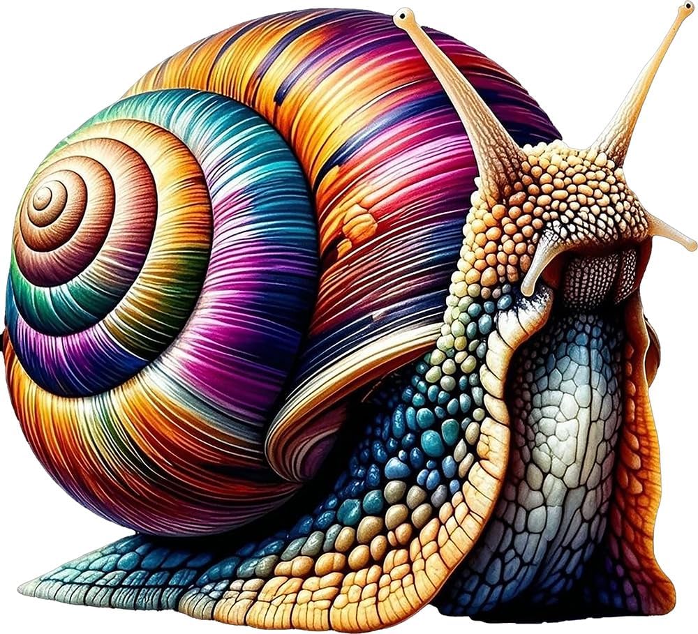 2 pcs Colorful Snail Funny Car Bumper Sticker,5 Inch Vinyl Decal, Waterproof,Die-Cut for Cars,Windows,Laptops