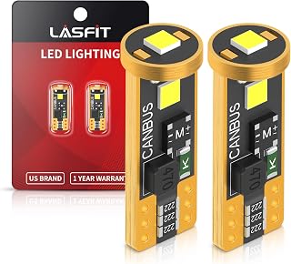 LASFIT 194 168 2825 W5W LED Bulb White Canbus Error Free, T10 LED Bulbs 400LM 6000K Super Bright for Dome Map License Plate Trunk Cargo Lights (2-Pack)
