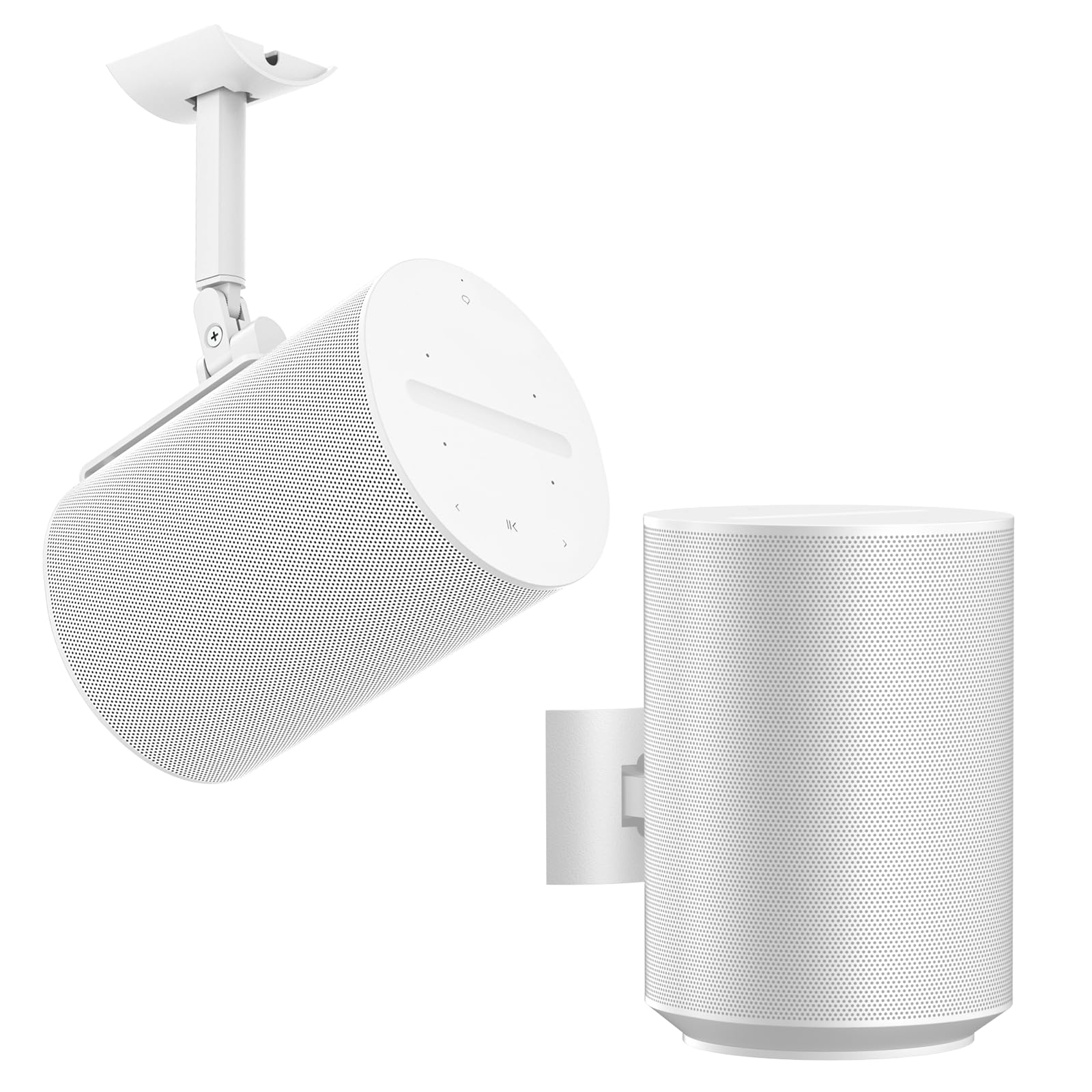 Lot de 2 supports muraux pour enceintes Sonos Era 100, montage au plafond ou support inclinable et pivotant et réglable pour montage mural Sonos Era 100, blanc, avec options de montage flexibles.