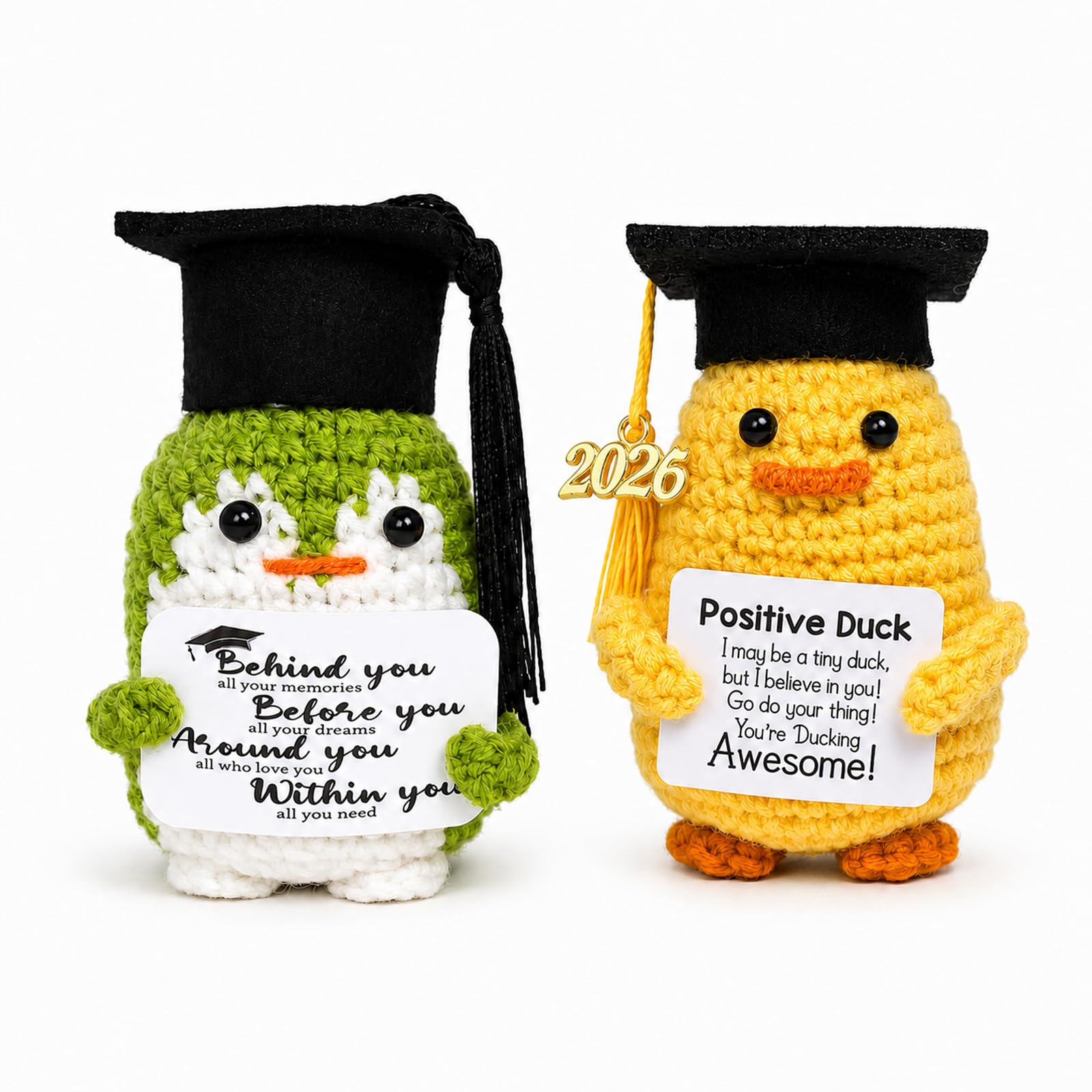 2PCS Graduation Presents, Graduation Duck，Class of 2026 Gifts, Graduations Gifts for Him and Her, Graduation Ceremony Gift Giving, Desk Decoration in Dorms and Offices, Daily Motivation Display