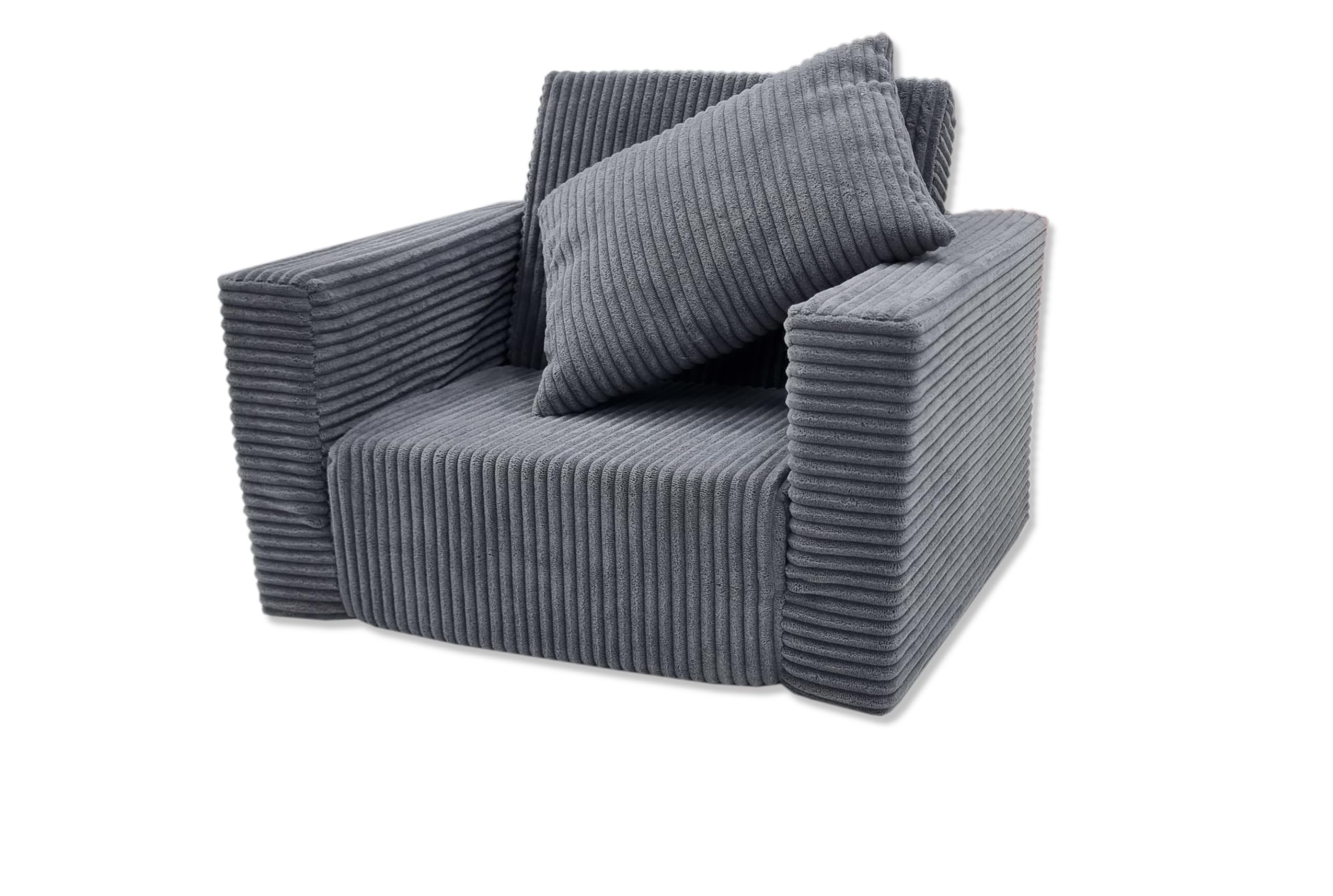 Odolplusz Składany fotel dziecięcy | Sofa dziecięca Mini-fotel dziecięcy Fotel przytulny | Meble dziecięce do pokoju dziecięcego | (sztruksowy grafit)