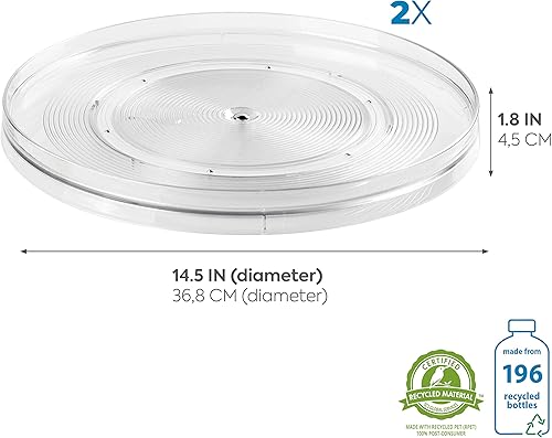 Miniatura 8 de InterDesign Linus Lazy Susan mesa giratoria organizadora de especias estante para alacena de cocina man-made-material Transparente 14 - pulgadas
