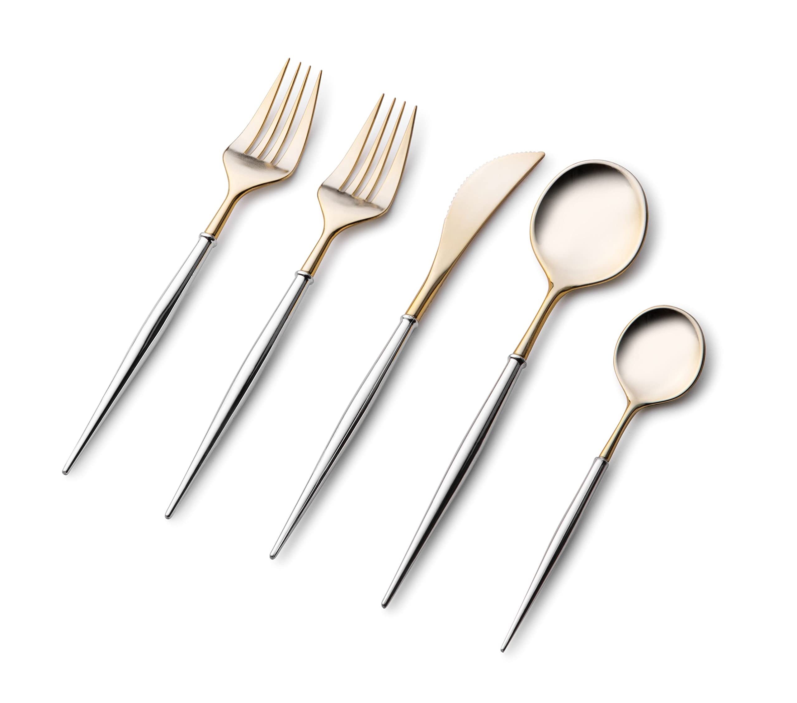 Nkaiso 120-teiliges Besteck-Set – 40 Gabeln, Messer, Löffel | Wiederverwendbar & Stylisch | Für Gartenparty, Hochzeit & Camping