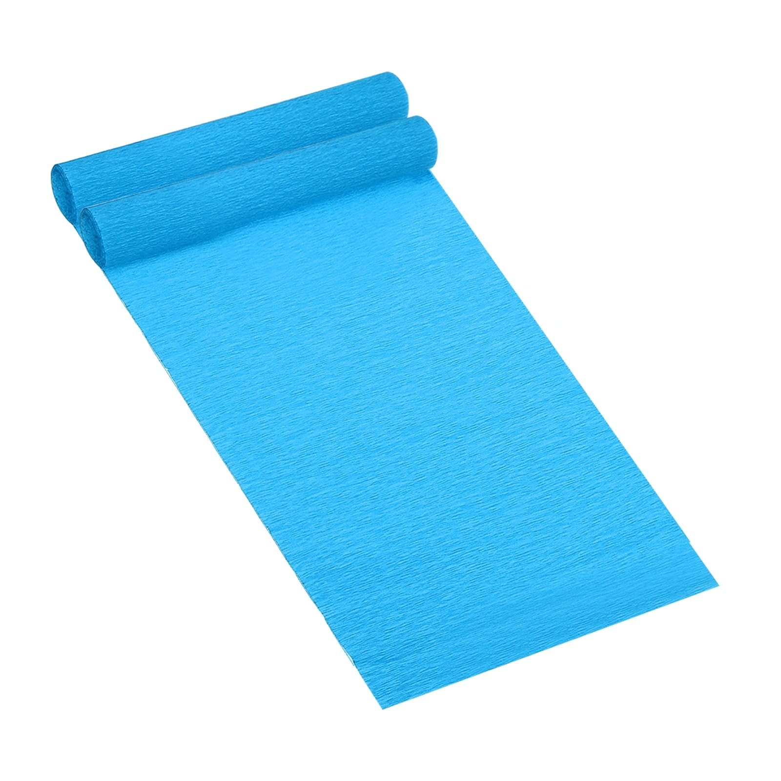 PATIKIL 8.2ft Crepe Paper Roll, 2 Rolls 10" Width Soft Paper Streamer Sheet for Flower Wrapping, Party Birthday Wedding Ceremony Various Large Festivals Decoration, Sky Blue