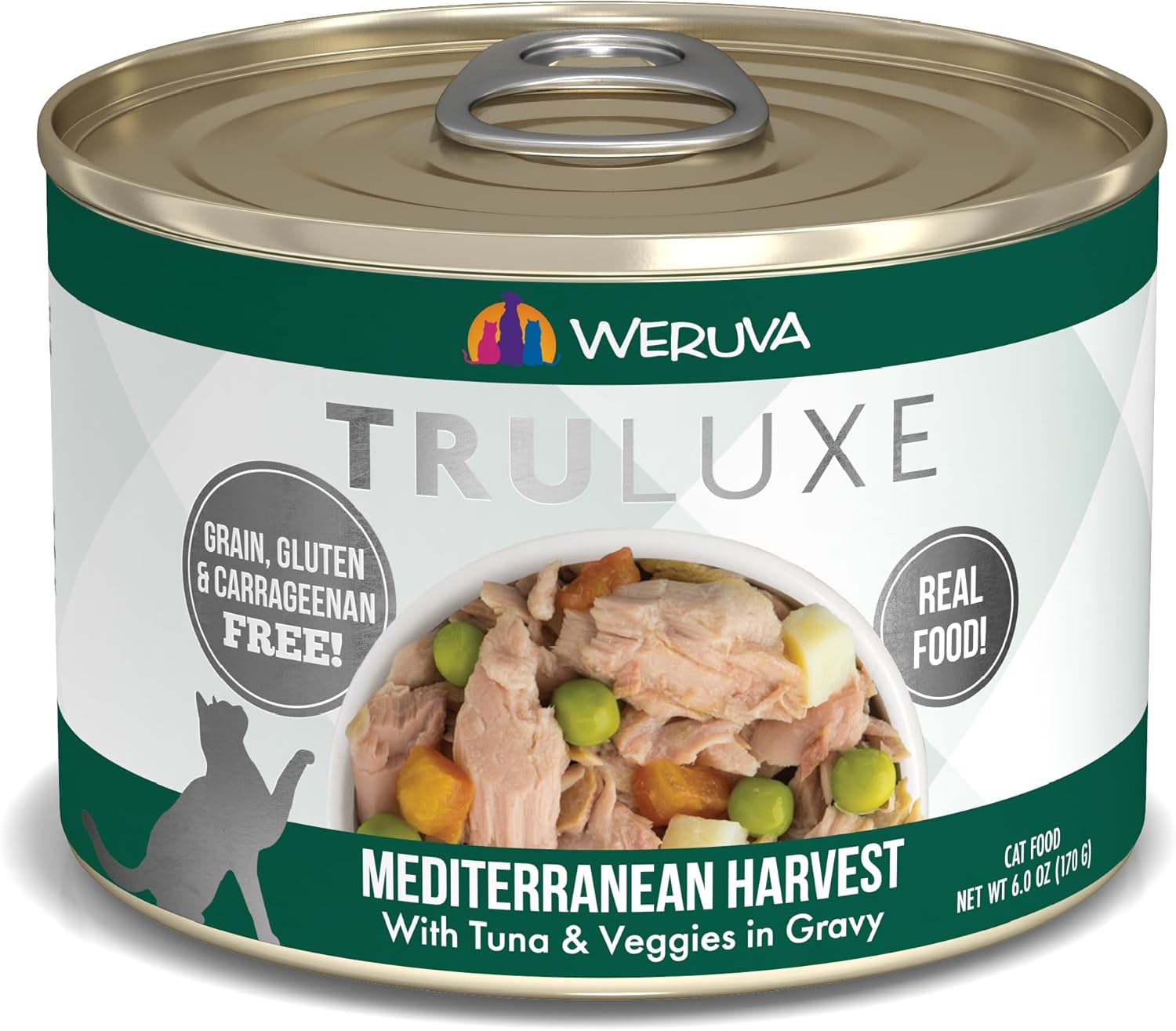 Weruva TruLuxe Cat Food, Mediterranean Harvest with Tuna Whole Meat & Veggies in Gravy, 6oz (Pack of 24) Weruva TruLuxe Cat Food, Mediterranean Harvest with Tuna Whole Meat & Veggies in Gravy, 6oz (Pack of 24)