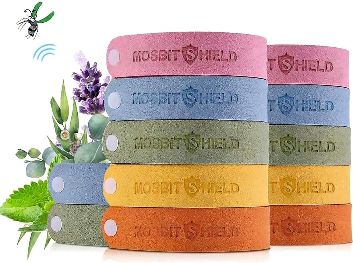 KASTWAVE Mosquito Repellent Bracelet, 12 insect repellent mosquito bands, Mosquito Bands Reusable Adjustable Long Time Mosquito Repellent Natural Ingredient up to 72 hours of protection