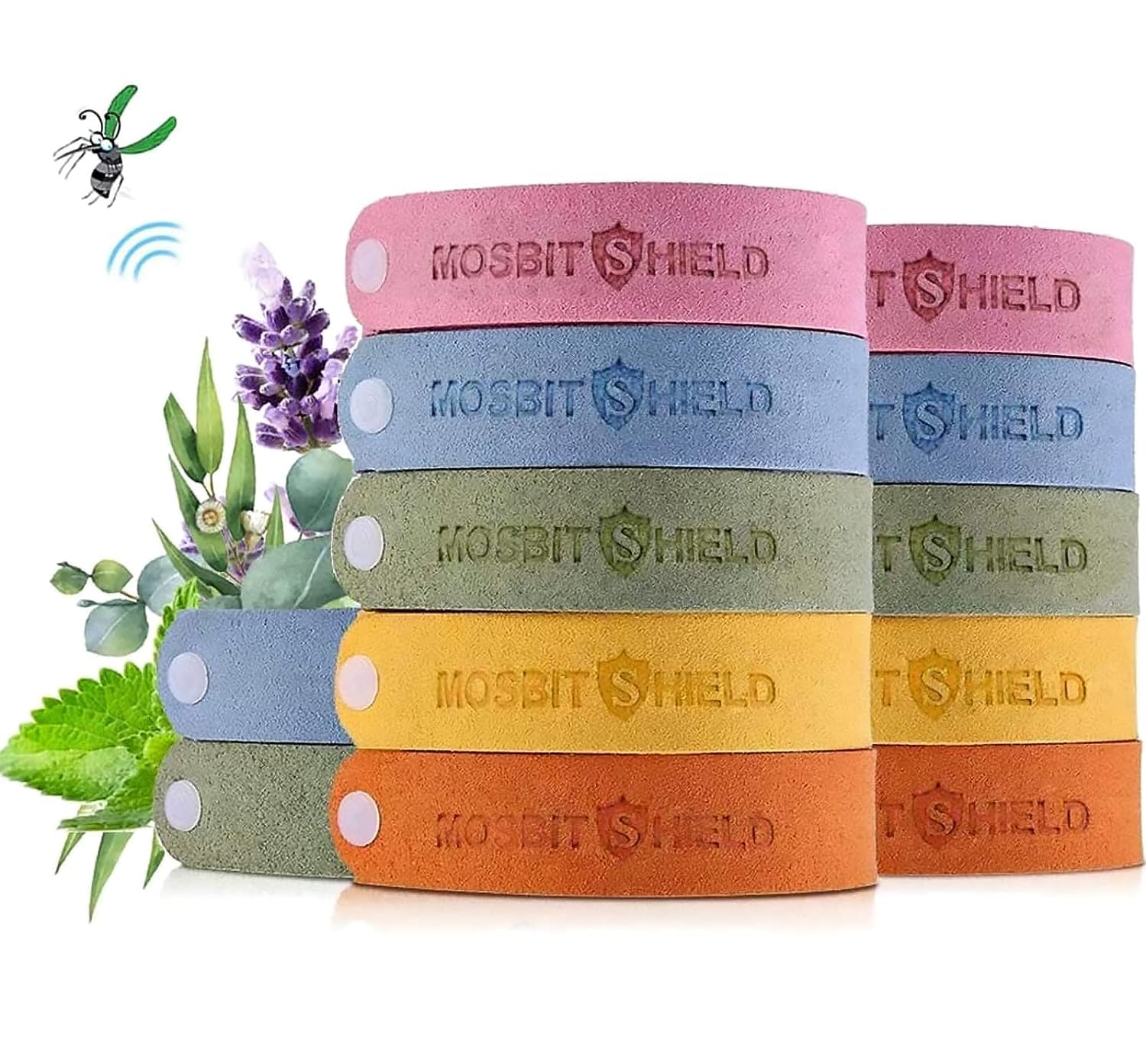 Mosquito Repellent Bracelet, 12 insect repellent mosquito bands, Mosquito Bands Reusable Adjustable Long Time Mosquito Repellent Natural Ingredient up to 72 hours of protection