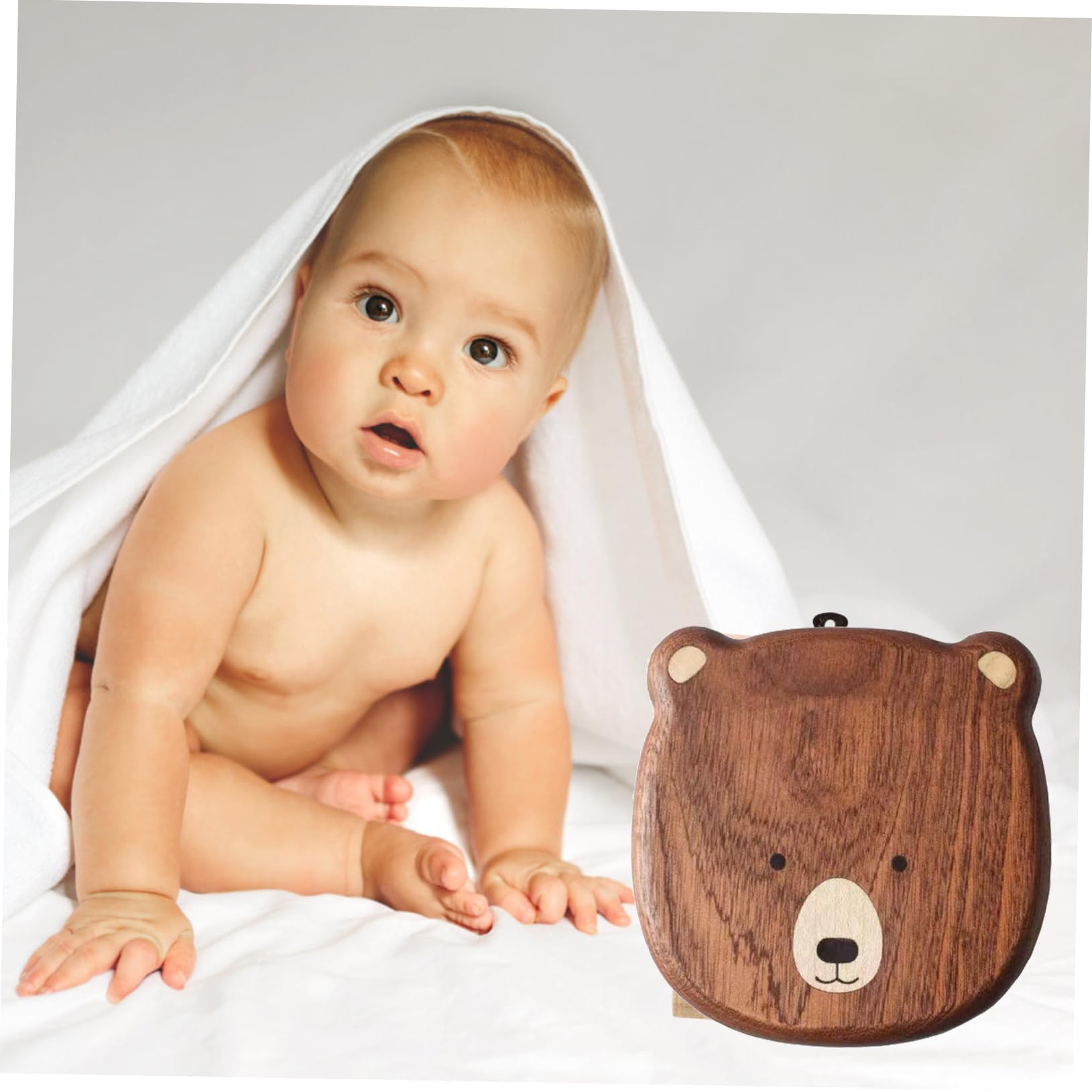 JACKANNA Box Lanugo Nabelschnur Aufbewahrung Holzständer Babyhalter Kinderständer Aufbewahrung von Babyhaaren Kinderzahnhalter Andenken-Sammelbox 