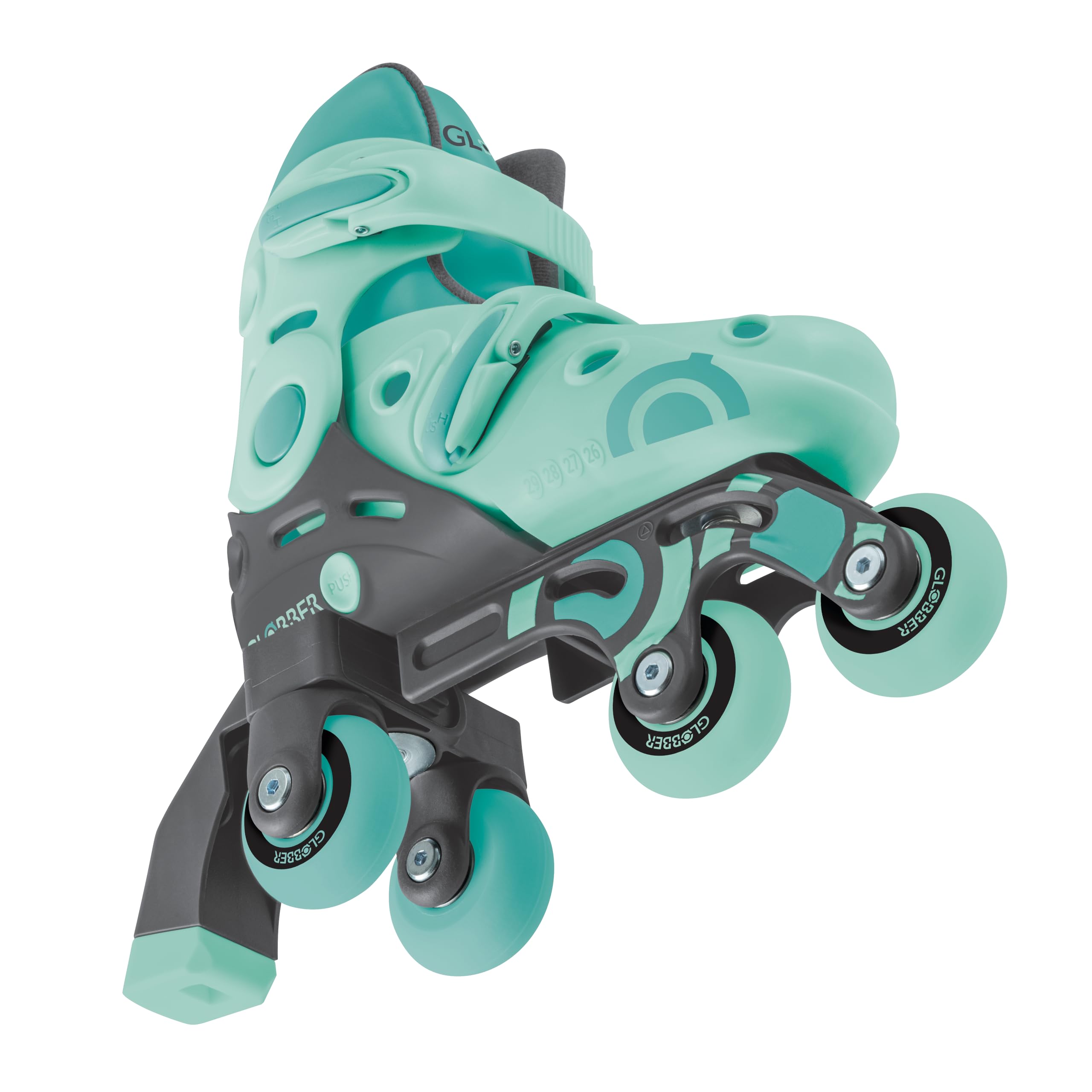Globber Patines en Línea 2 en 1 - Patines niños 3-5+ años Talla 30-33 Verde Menta