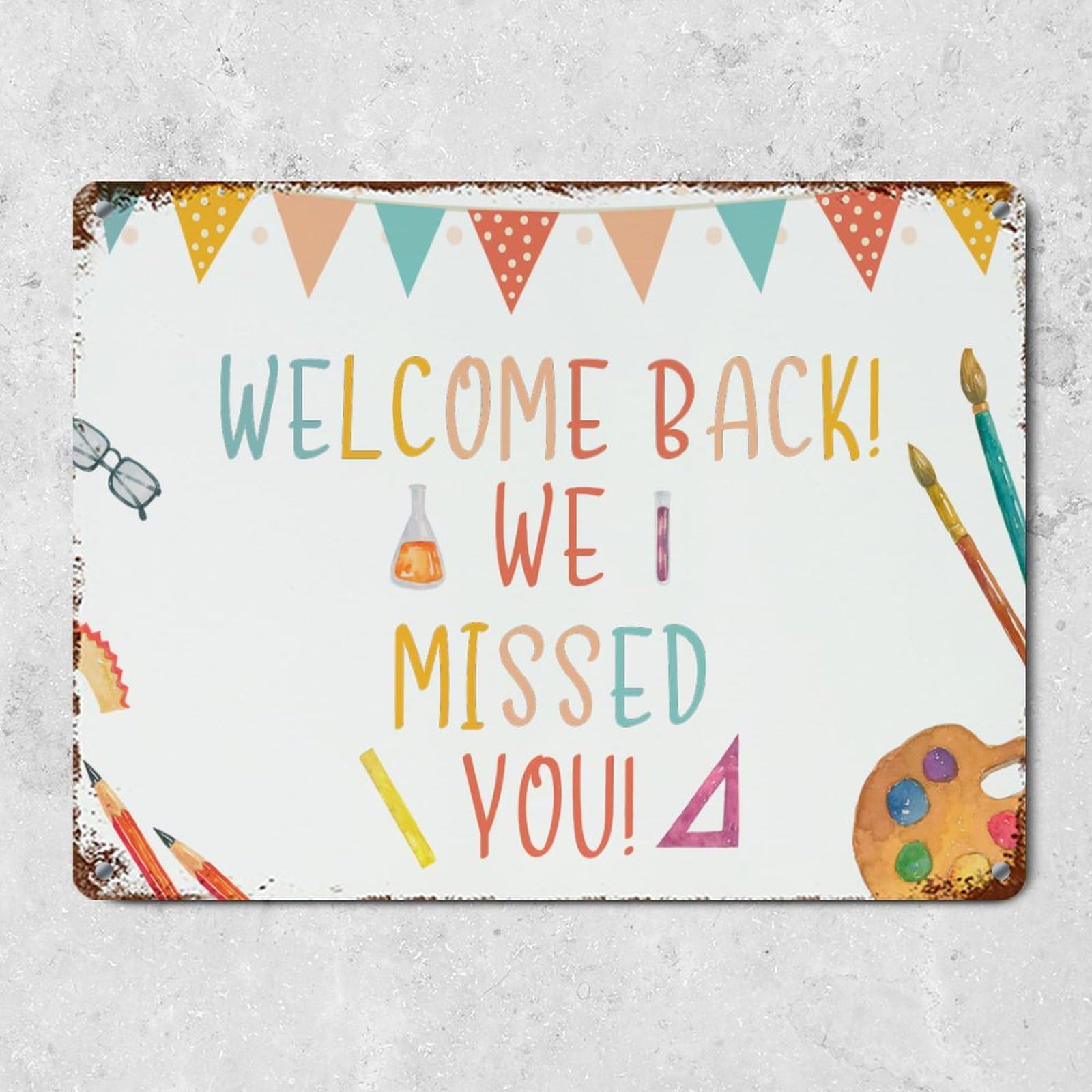 Amazon.com: Welcome Back to School We Missed You Metal Sign 12x16