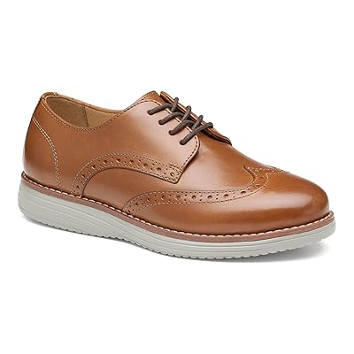 Johnston & Murphy Kids Upton Wingtip (Little Kid/Big Kid) Boys Shoes Tan Full Grain