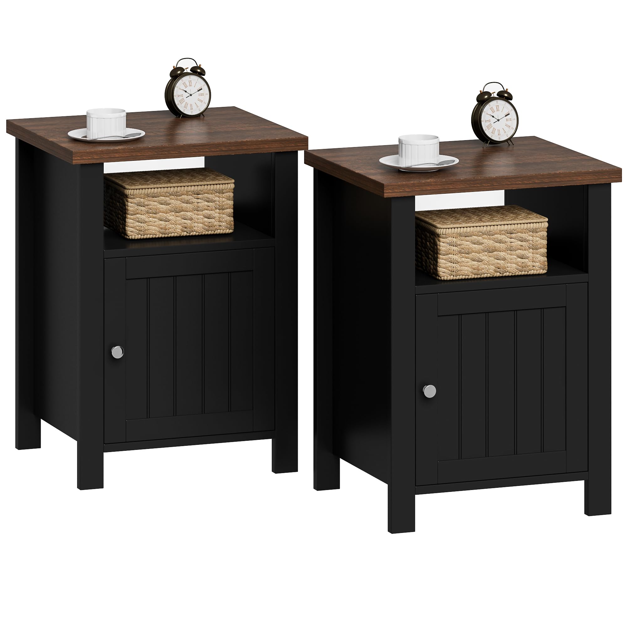 Amazon.com: ChooChoo Nightstands Set of 2, Rustic Vintage End Side