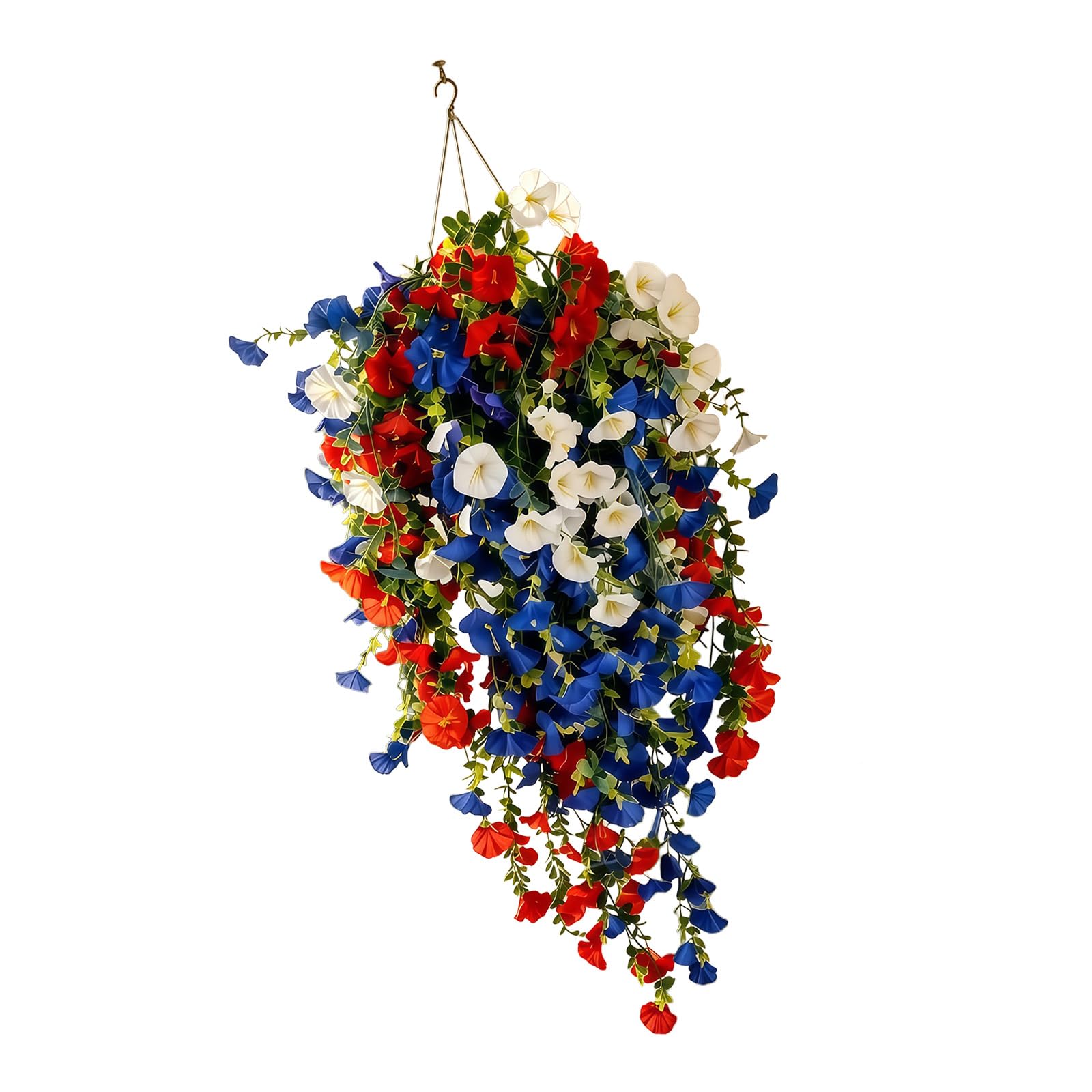 Xinsheinelry Patriotic Hanging Flower Basket Patriotic Hanging Flower Basket for Day Celebrations and Home Decoration Vacation Home Decoration