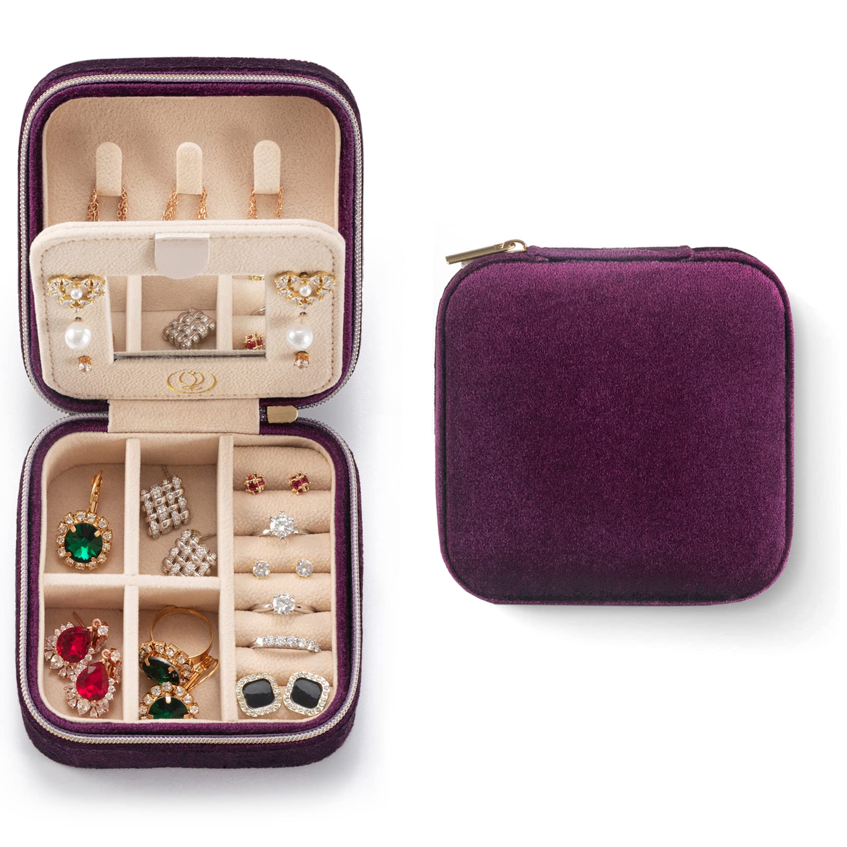 Plush Velvet Travel Jewelry Case Travel Jewelry Organizer Jewelry Travel Case Travel Jewelry Box Small Jewelry Case for
