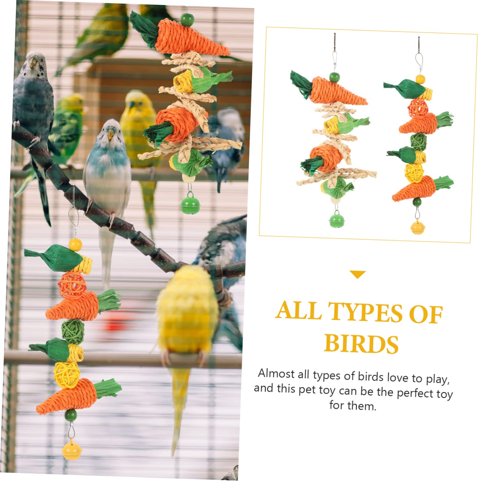 Beavorty 10pièces Jouets à Mâcher pour Oiseaux Jouet Vigne pour Perroquets Et Perruches Accessoire De Et pour Petits Oiseaux