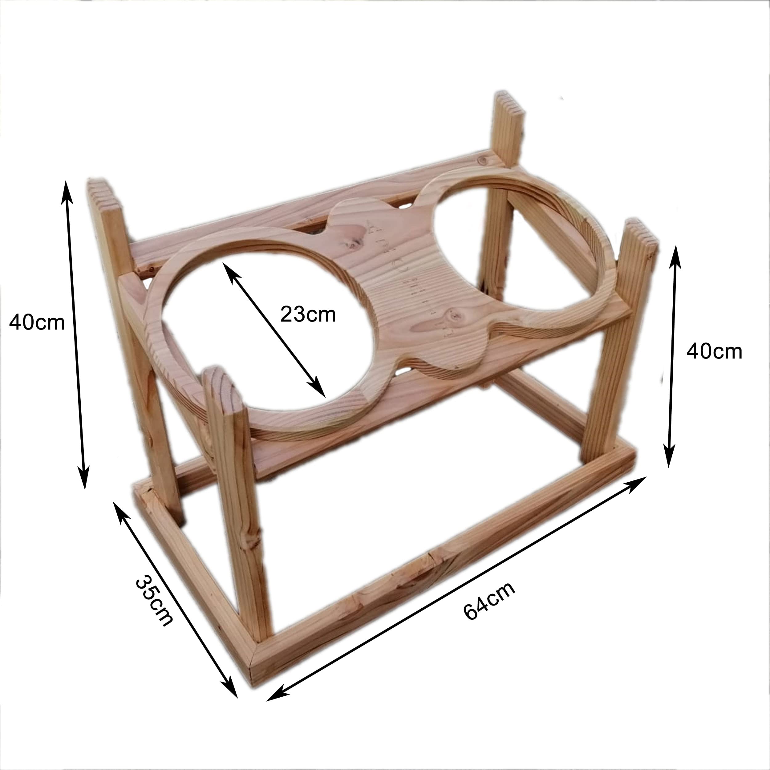Venetto Comedero XXL para perros elevado, para perros grandes, madera de Douglas maciza, personalizable